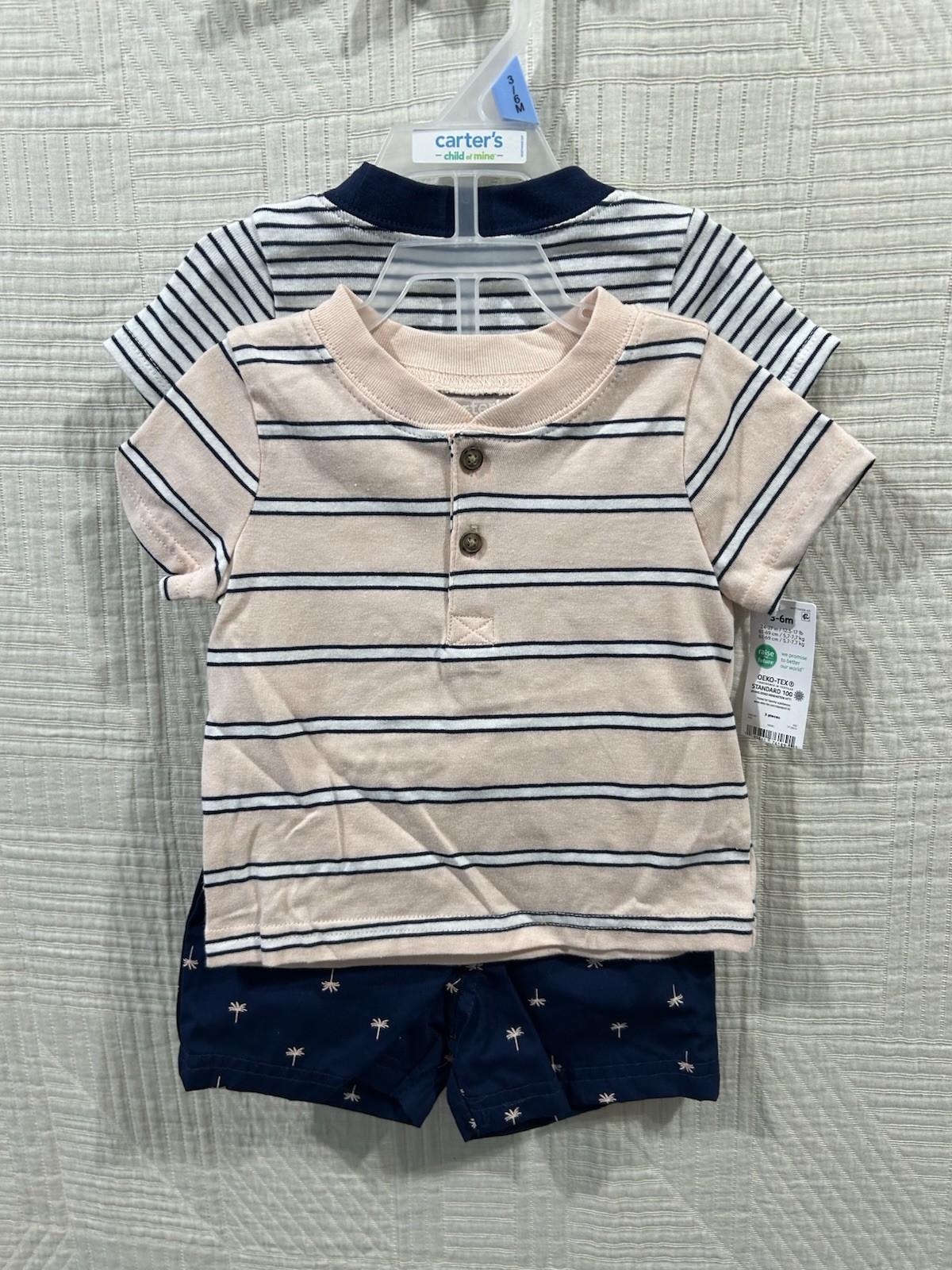Child Of Mine 3 Piece Short Set With Cotton Palm Trees 3-6 m