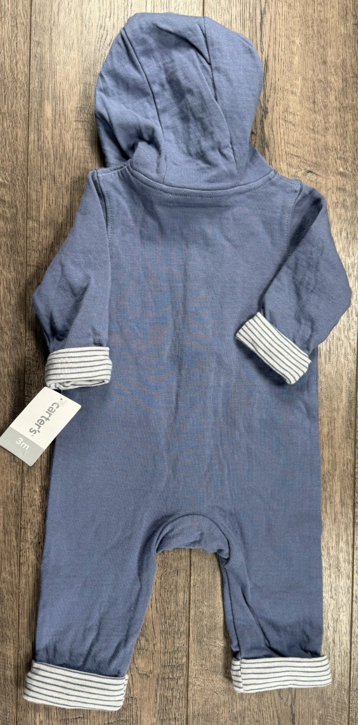 Baby Boy Clothes New Carter’s 3 Month Blue Cuffed Hooded Outfit