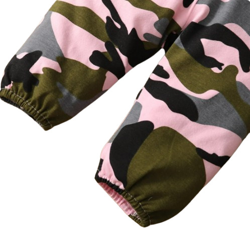 Newborn Baby Girl Long Sleeve Bodysuit + Camo Pants + Headband 2PCS Cotton Set
