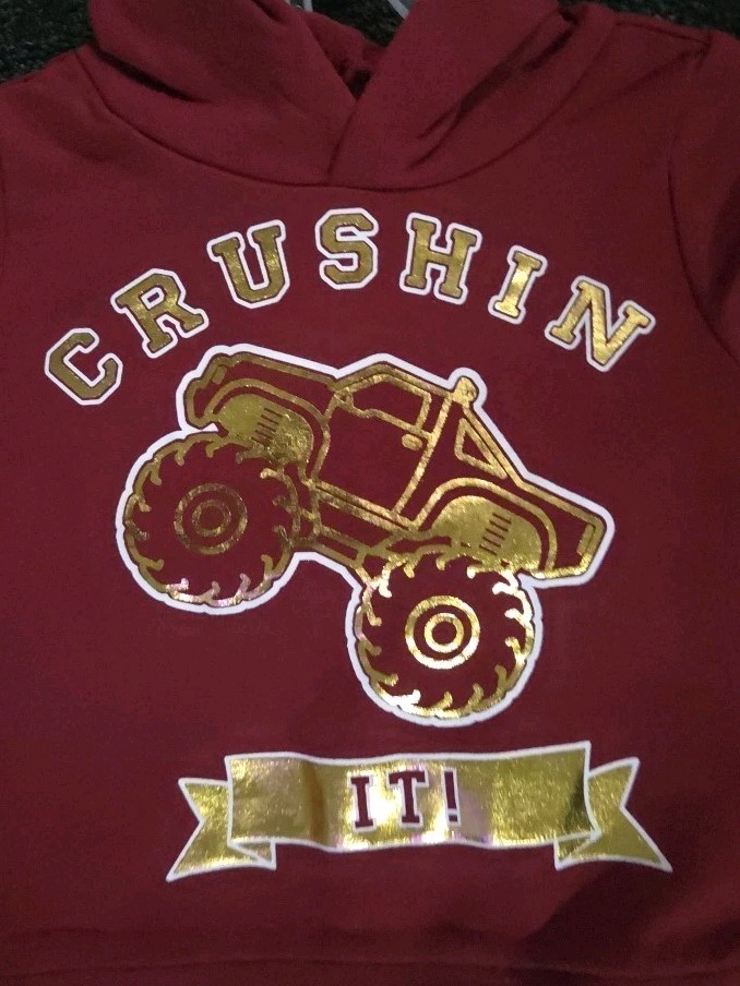 Toddler Boys 2T “CRUSHIN IT” 2pc Hooded Sweatshirt & Jogger Pants New