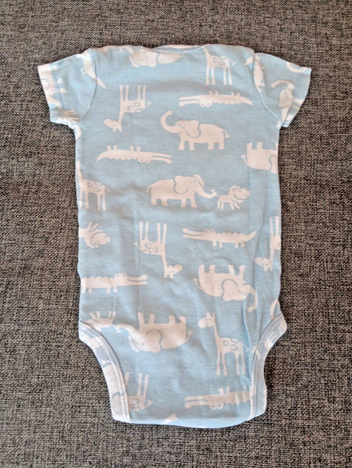 Carters Shirt 6 Months Boys baby Short sleeve Blue White Safari Animals