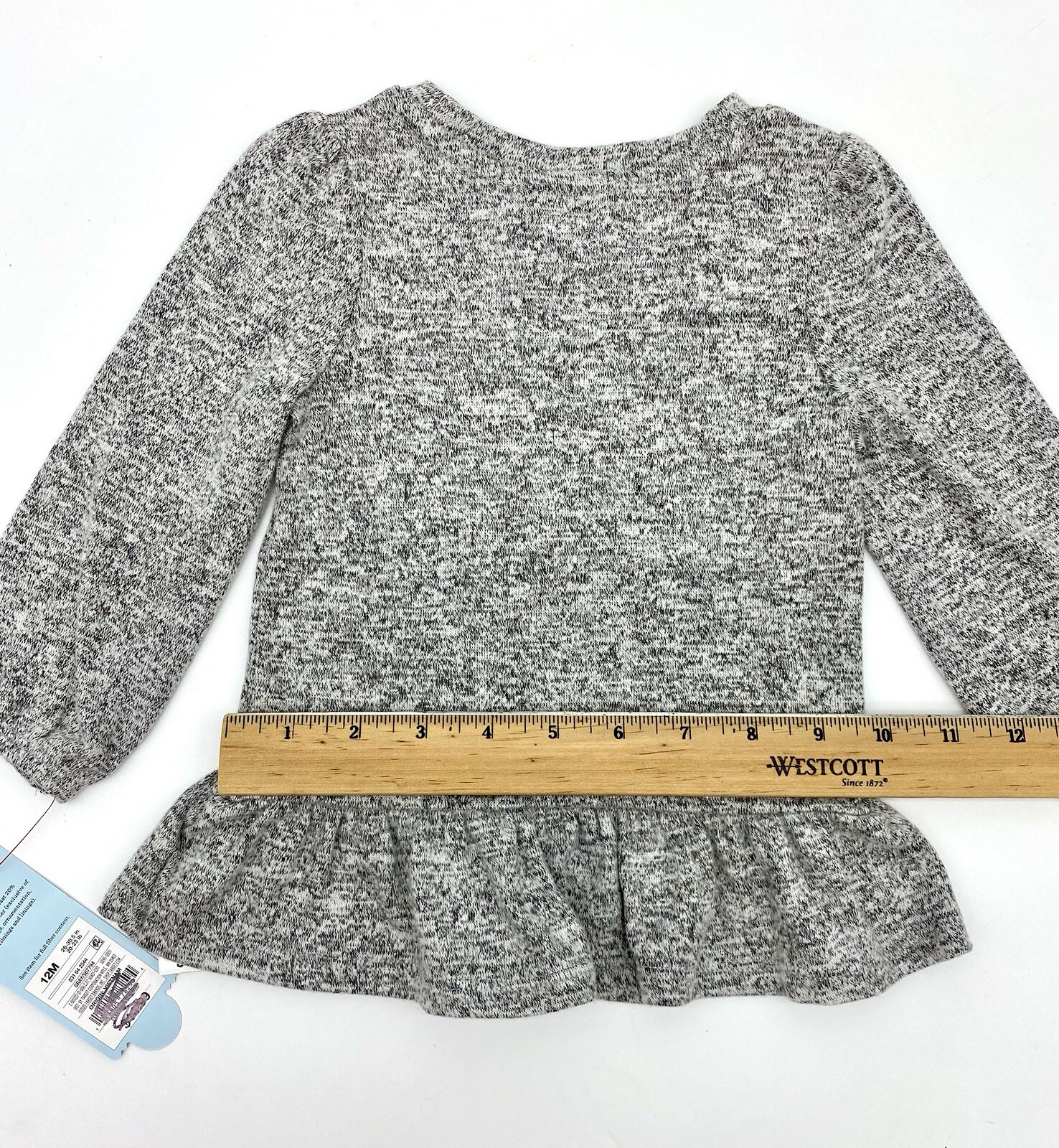Cat & Jack 12 Mon Christmas Penguin Heather Gray Sparkles Girls’ Tunic Top NWT