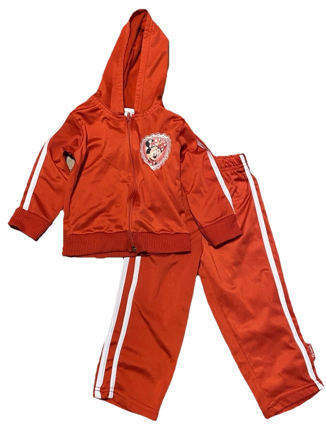 Toddler Girls Size 24 Months Minnie Mouse Track Suit / Sweat Suit Red & White