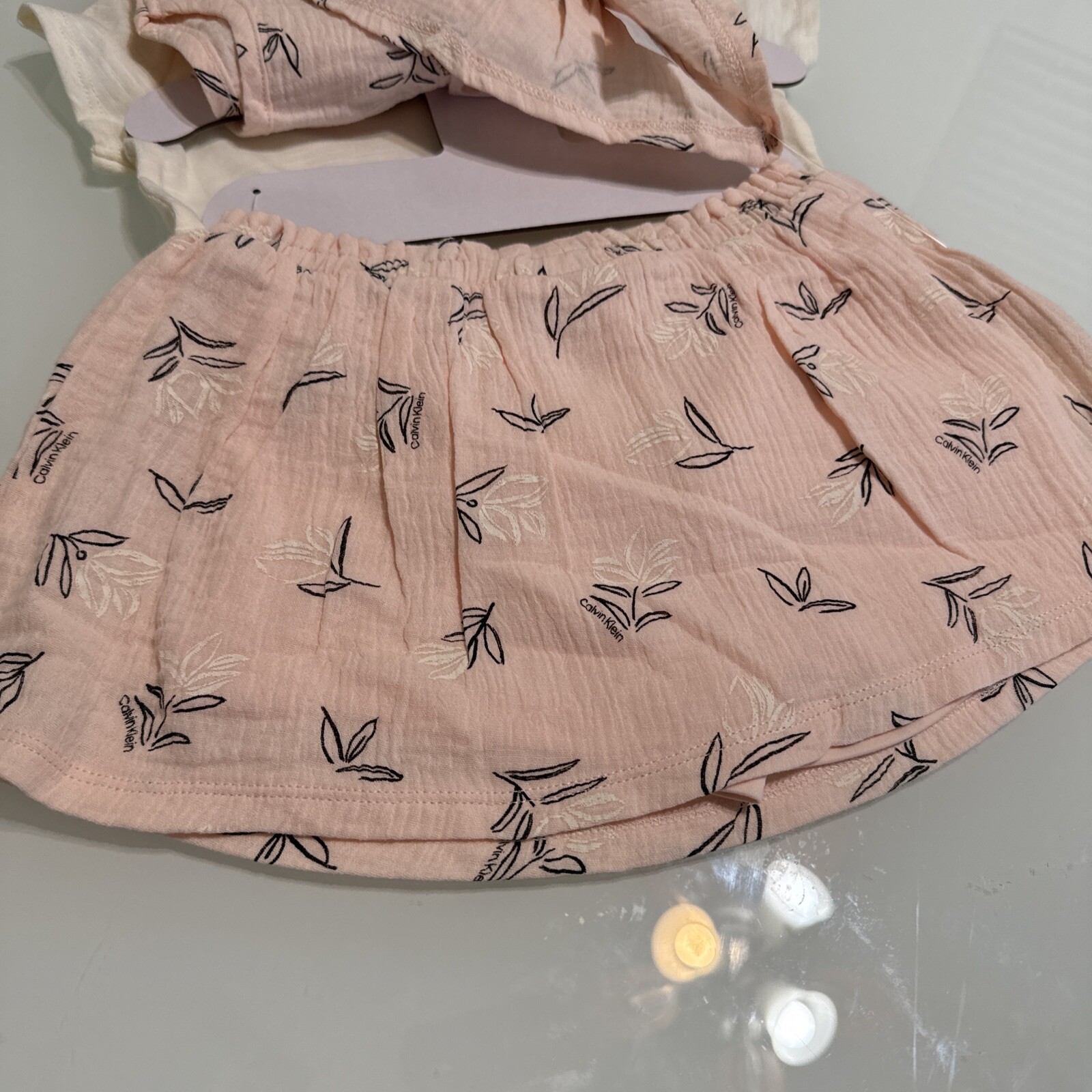 Calvin Klein Girls 3 Pc Pink Dress Shirt Set Size 3t NEW Vs10