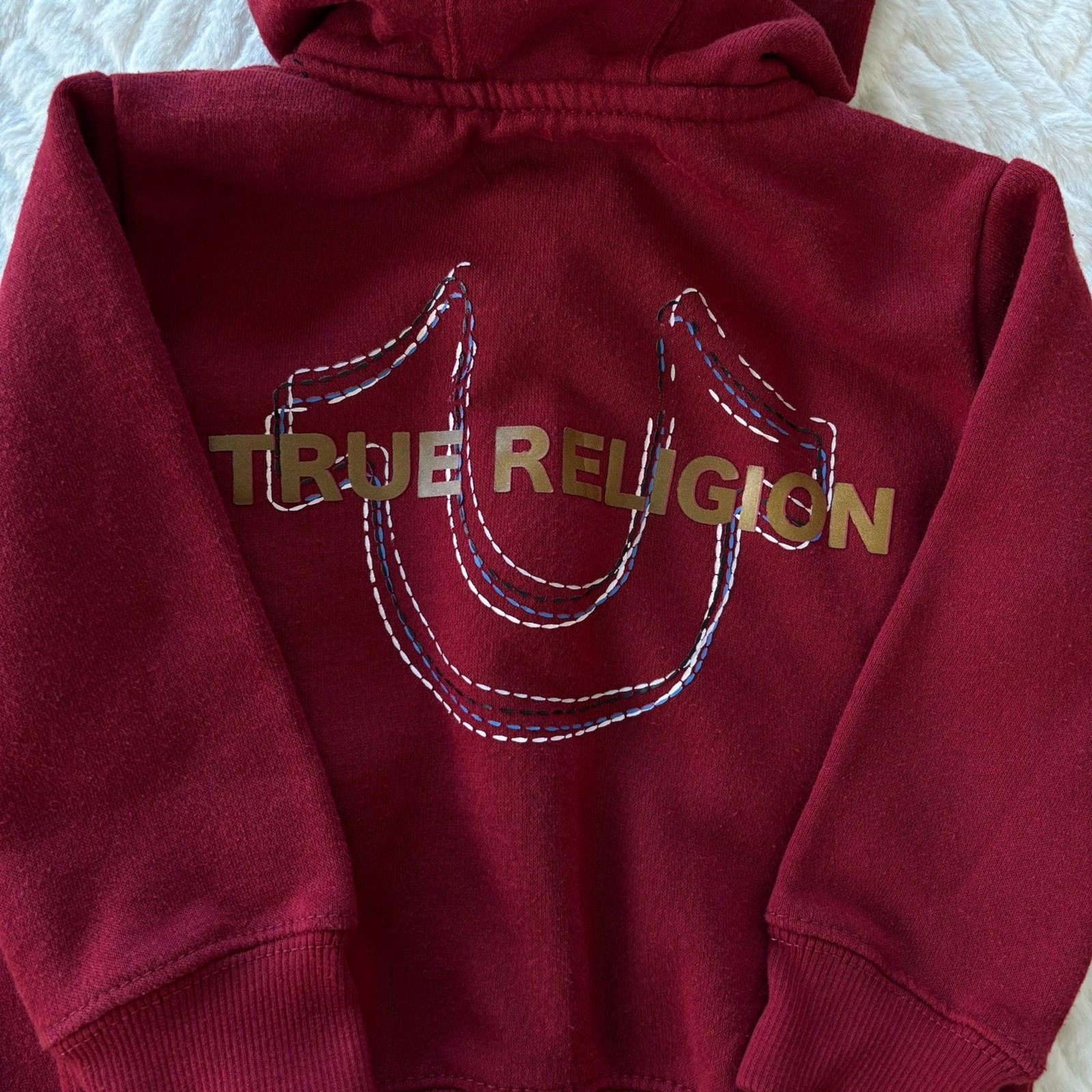 True Religion Toddler Tracksuit Set 2T Red Zip Hoodie Cargo Sweatpants