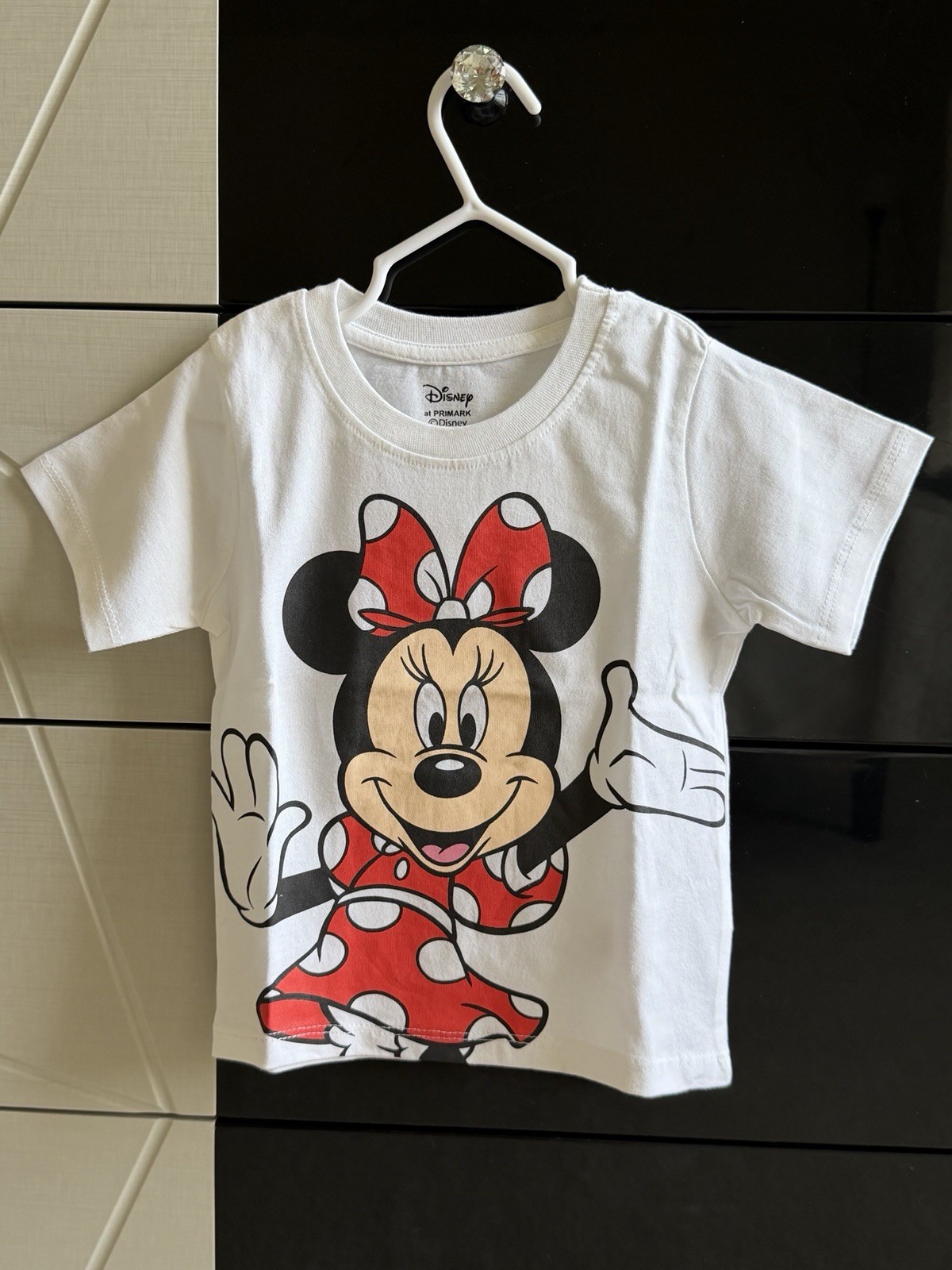 Minnie Mouse Printed White T-Shirt And Red Shorts Baby Girl Size 18-24M-Primark