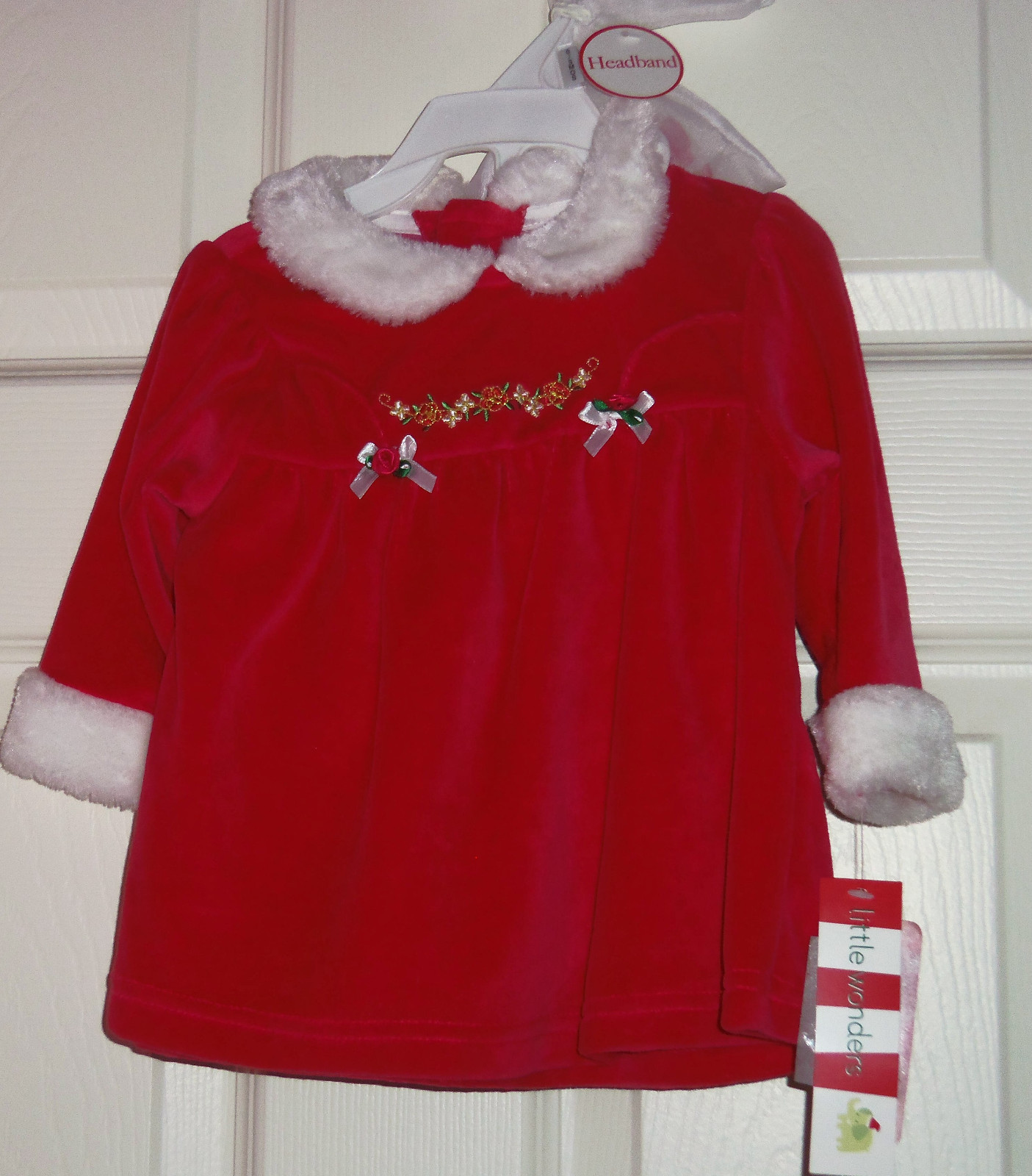 Santa Claus Dress Suit Pants Handband Baby Girl Christmas Holiday New