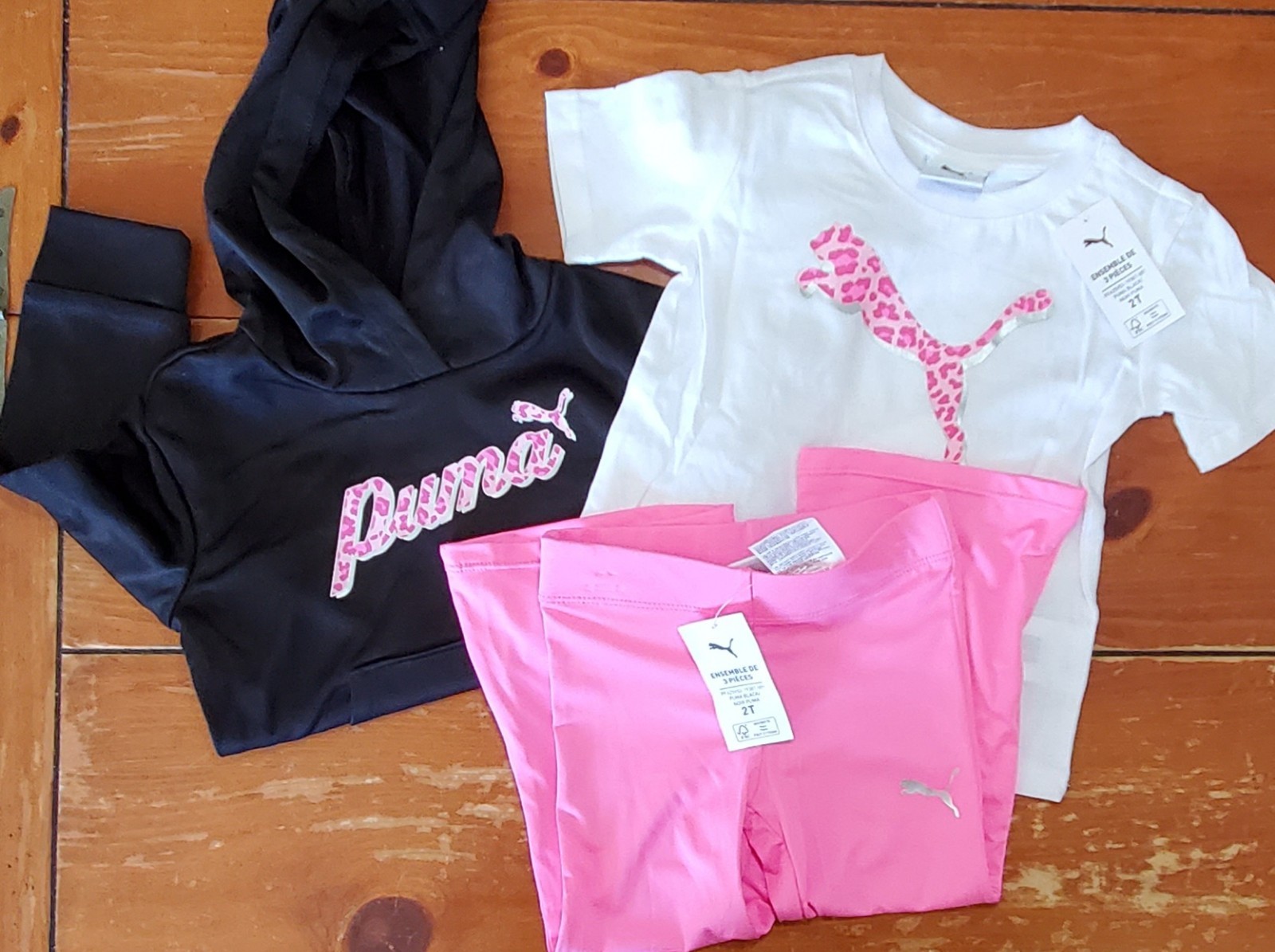 PUMA Kids’ 3 Piece Outfit Girls 2T T-Shirt, Hoodie, Pants NWT