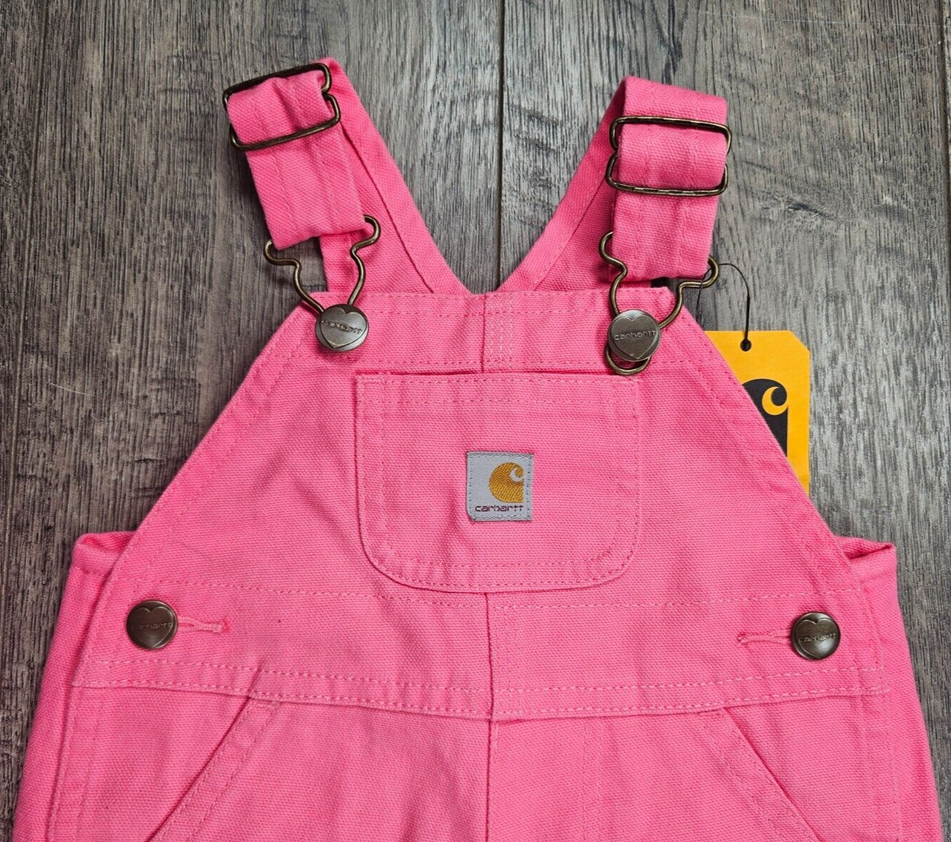 Baby Girl Clothes New Carhartt 3 Month Pink Adjustable Strap Overalls