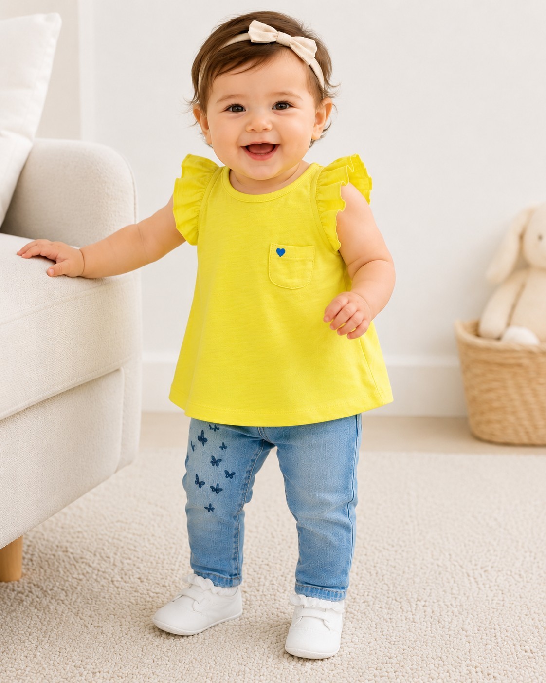 OshKosh B’gosh Baby Girls’ 2-Piece Tunic Top & Butterfly Jeans Set 9 Months
