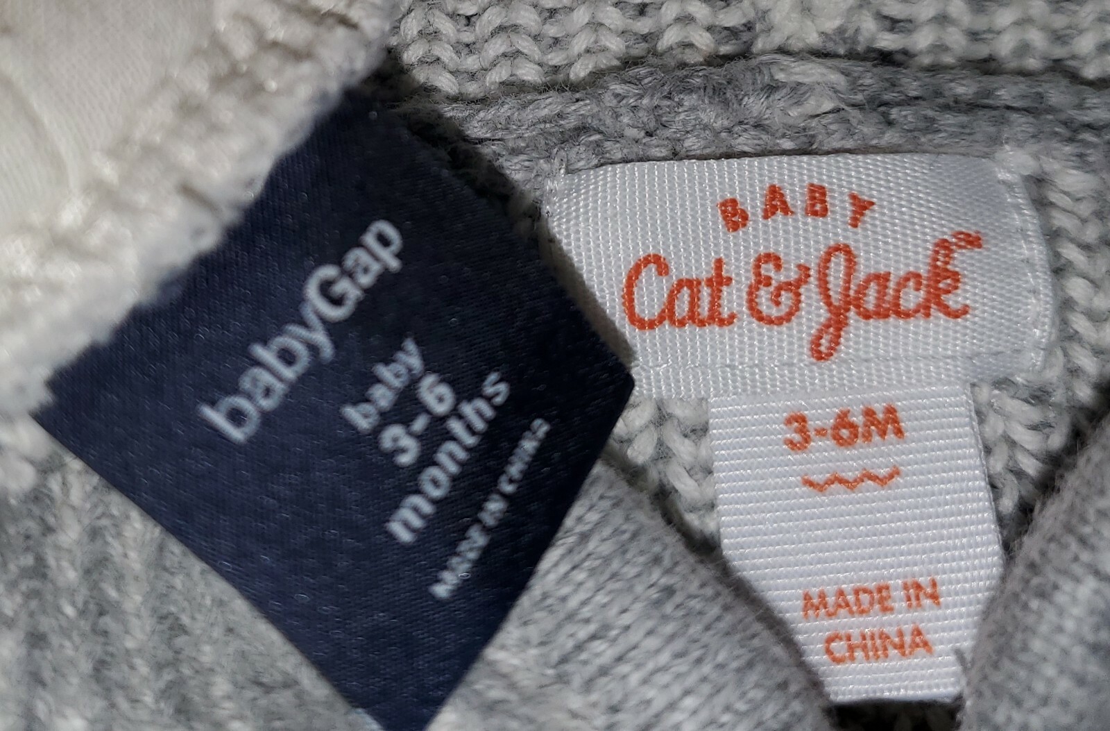 Cat & Jack Gray White Sweater Ears Baby Gap Blue Pants Joggers 3-6 months *W24