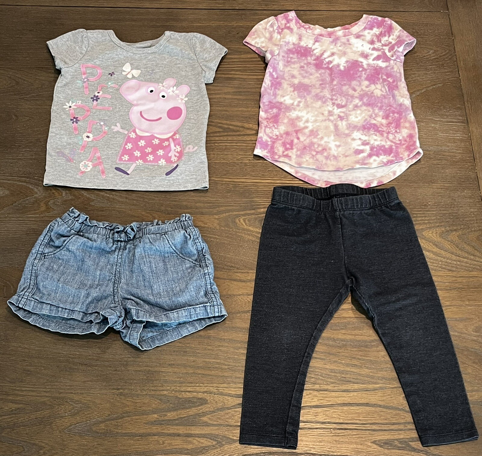 Toddler Girls’ 2-Outfits/4Pieces, Shorts/Jeggings & Tops Size 2T