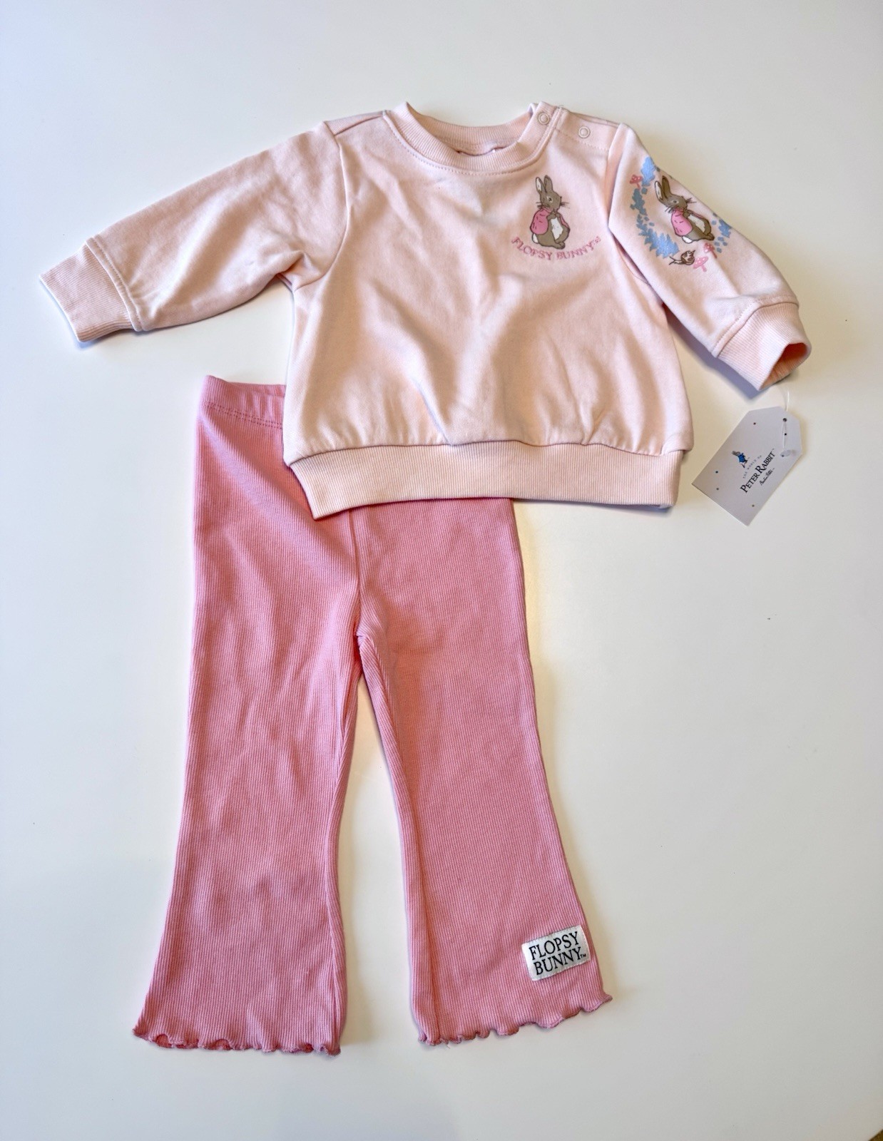 Peter Rabbit 2-piece Set: Long Sleeve Top With Ribbed Flare Pants Size 12M