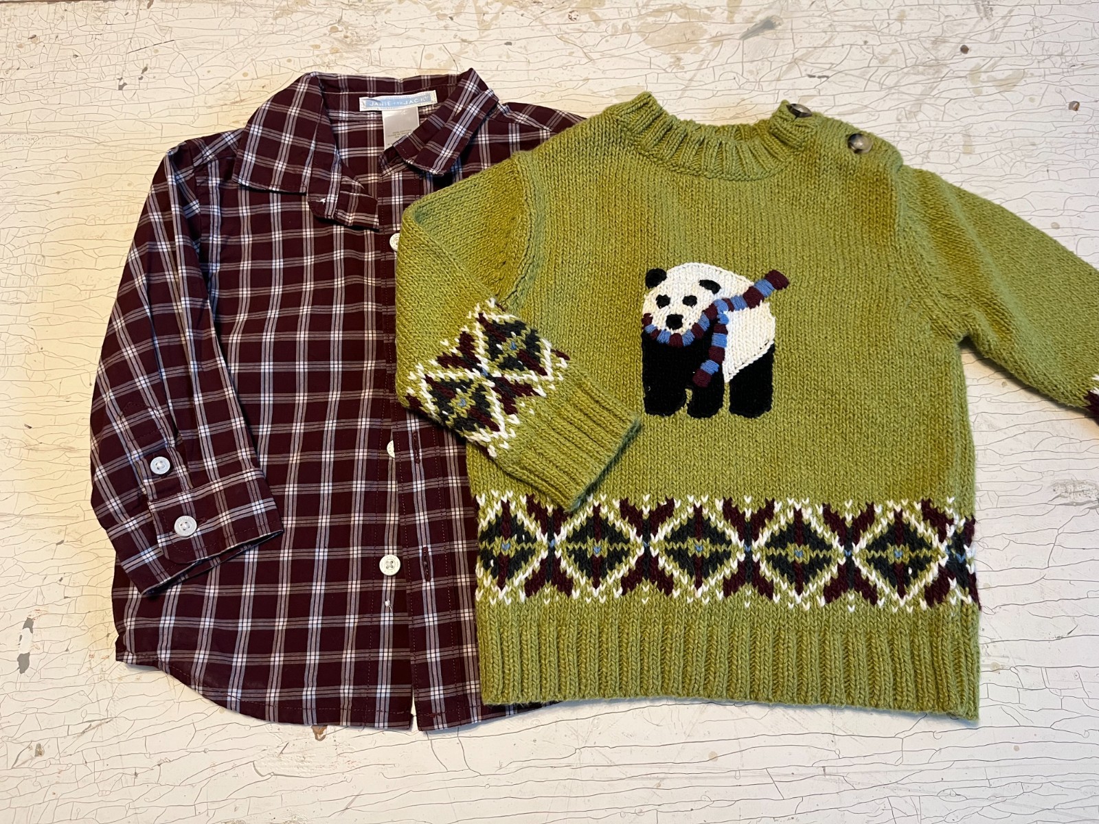 Baby Boy’s JANIE & JACK Size 6-12 Months Panda/Winter Set