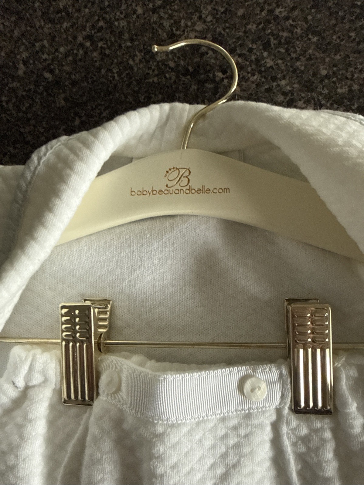 Baby Beau & Belle 2 Pc Set 6-9M White Quilted Jacket & Pants USA w/hanger