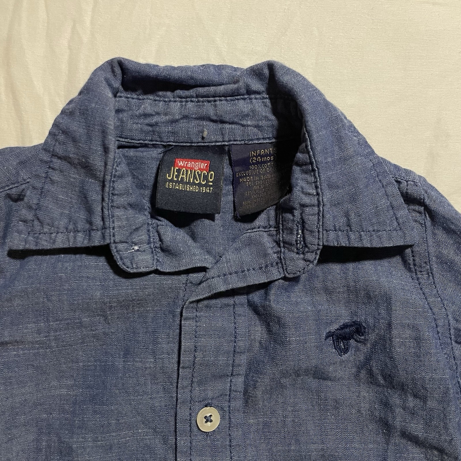 Wrangler Toddler Boy’s Jeans and Shirt Set Size 2T Blue Denim