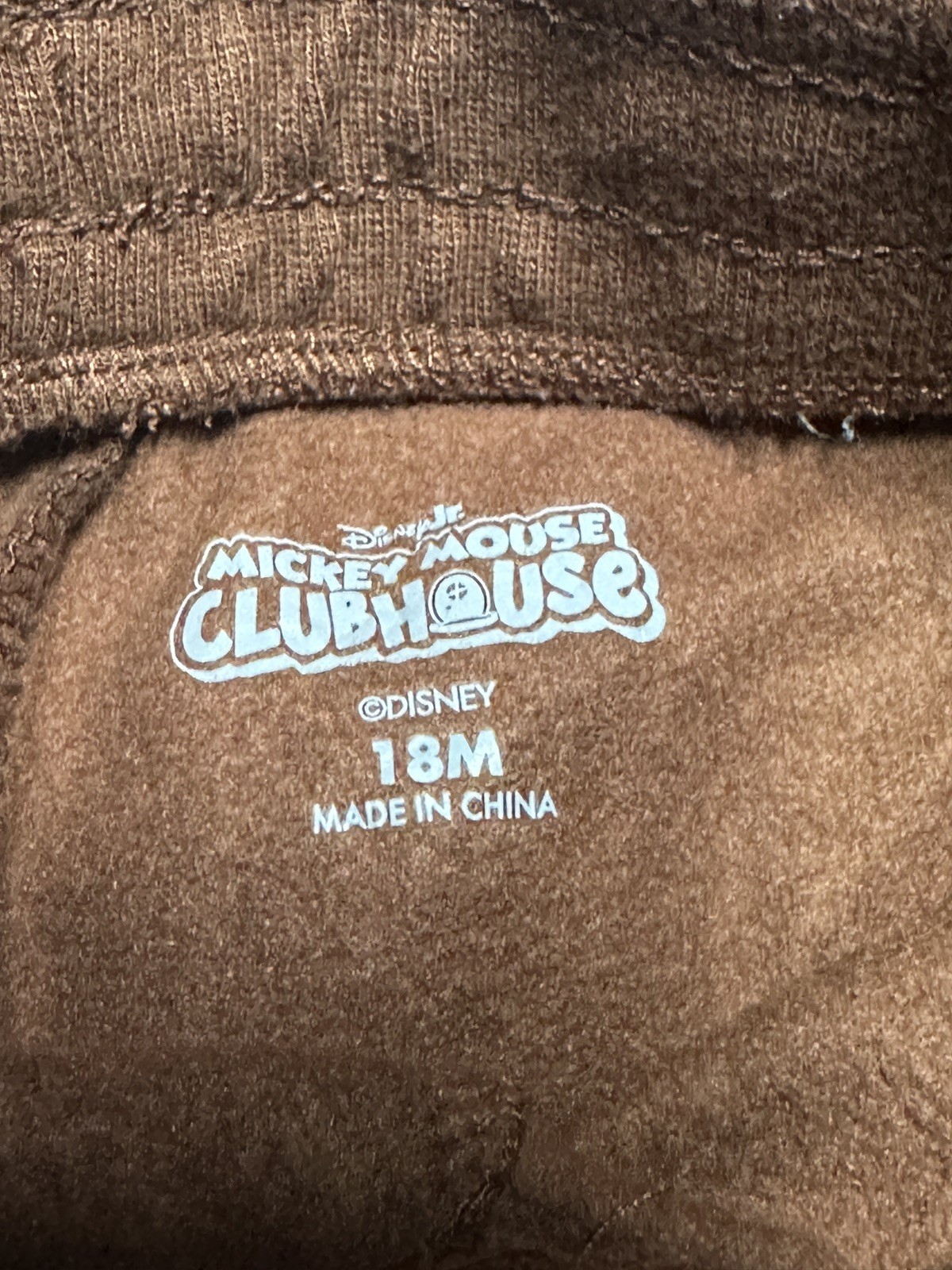 Disney Mickey Mouse 2 Pc Brown Hoodie & Sweatpants Jogger Set Unisex Size 18 Mo