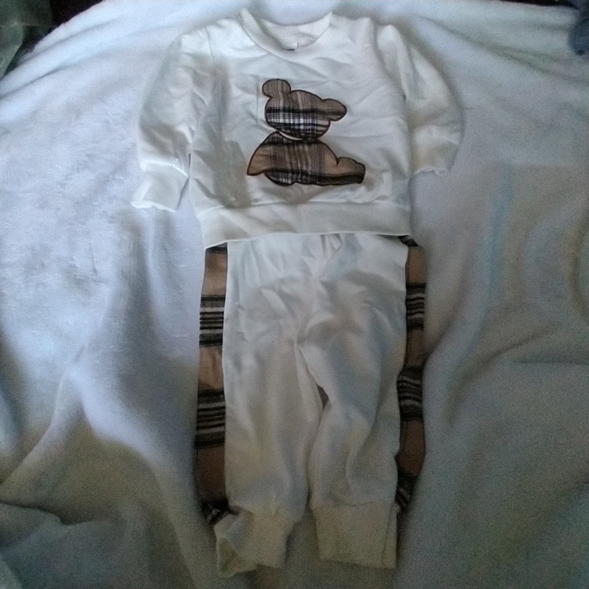 Patpat Size 3-6 Months Checked Teddy Bear Unisex Set Outfit Excellent Condition
