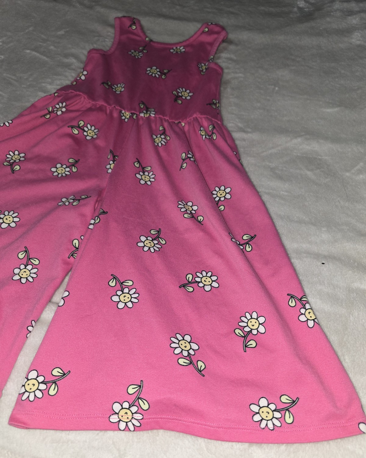 Dip Girl’s 4T One Piece Outfit Pink with Flowers Flare Wide Leg Sleeveless