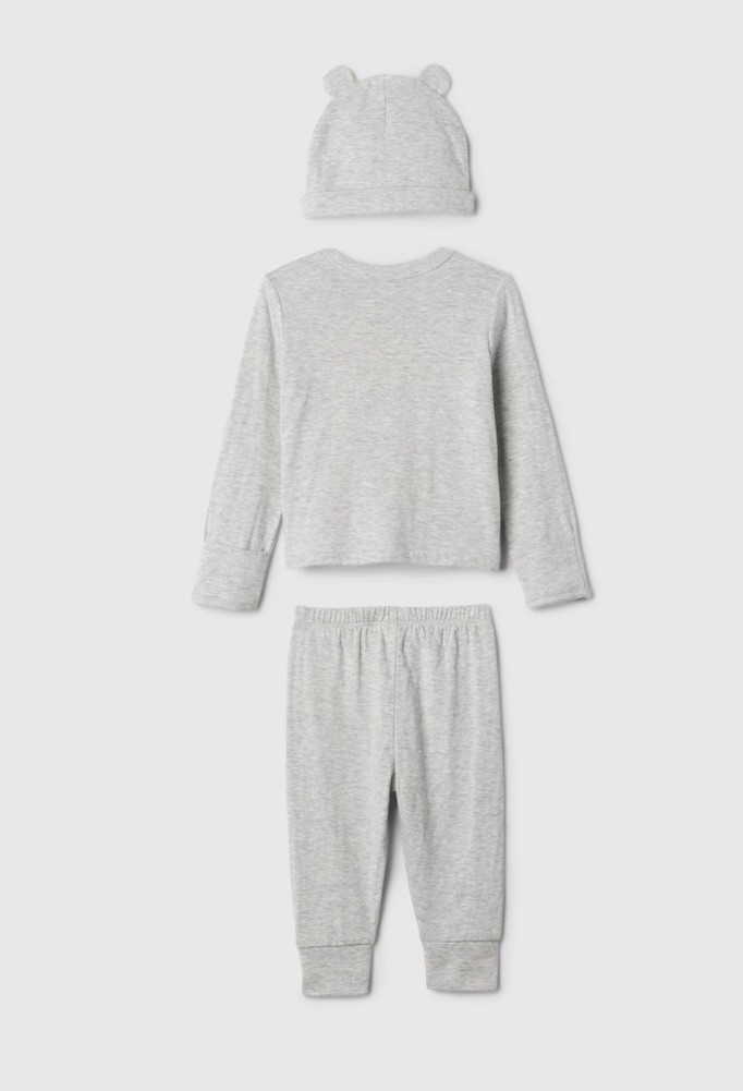 NWT 2 Baby Gap First Favorites Crossover Outfit Sets Hat Gray Blue Size 3-6 M