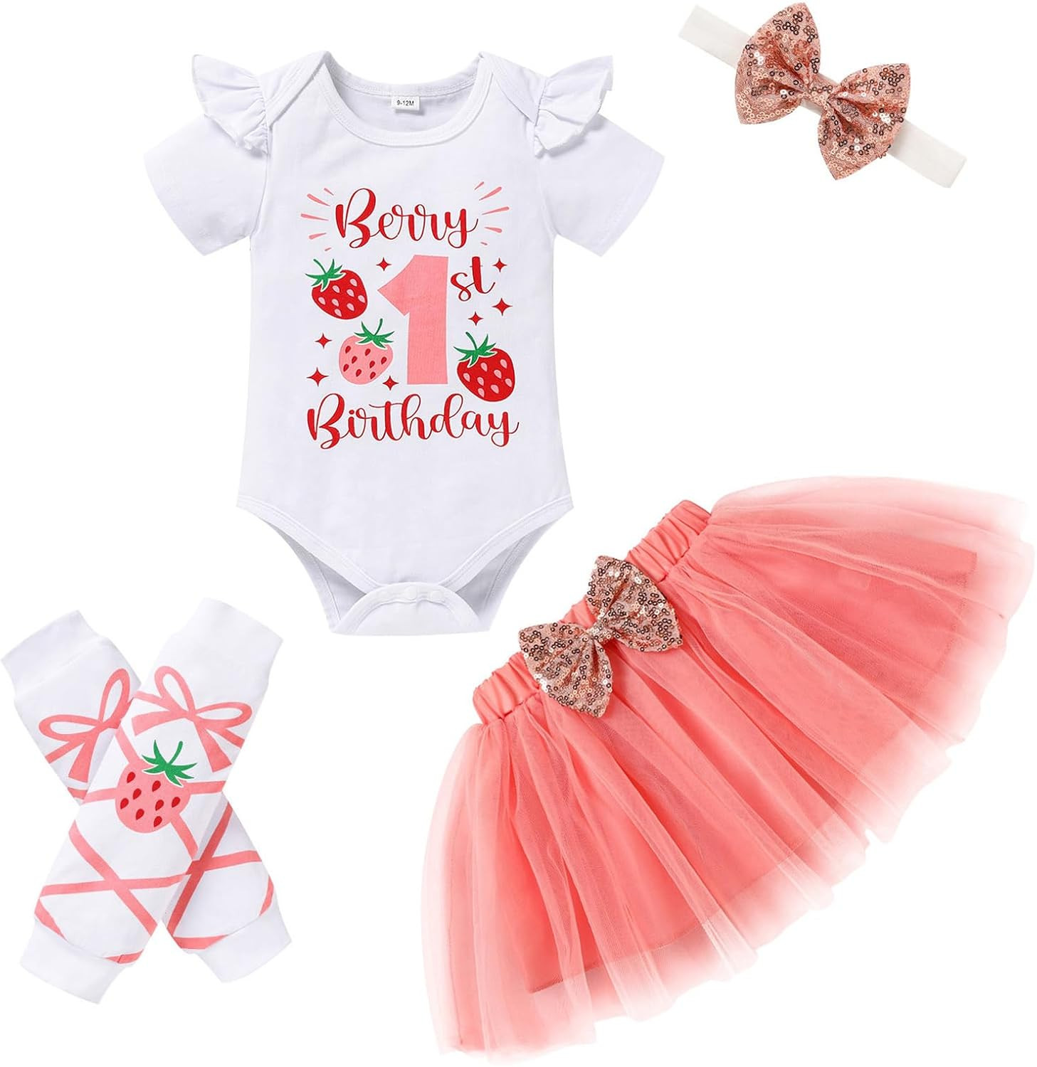 Birthday Cake Smash Outfit Baby Girl My 1St Birthday Tutu Skirt w/Headband Set
