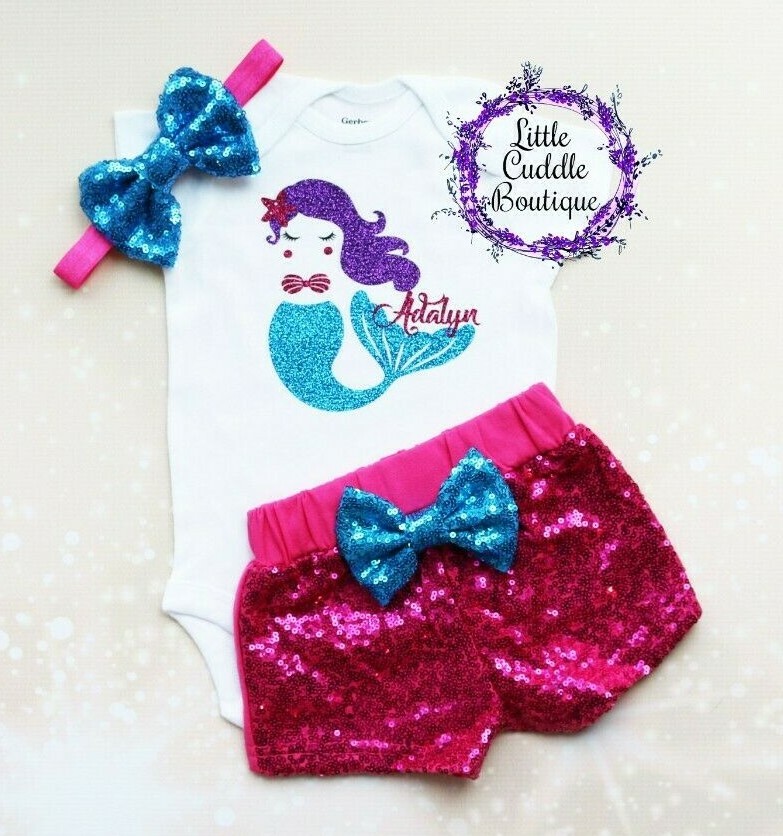 Personalized Mermaid Outfit, Mermaid Shirt, Mermaid Bodysuit, Mermaid, Under Sea