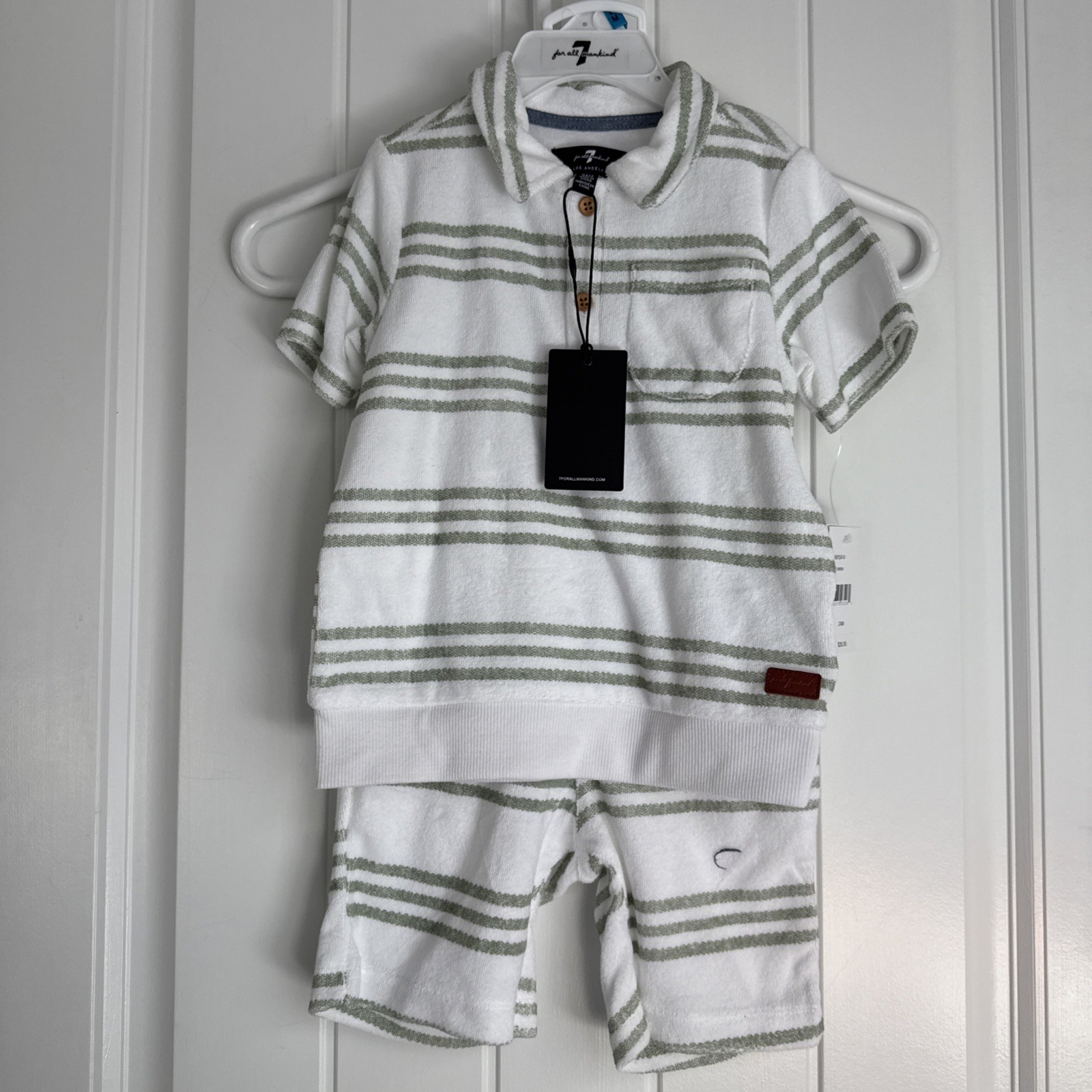 NWT 7 FOR ALL MANKIND 2-PIECE Very Nice Terry Short Outfit 24 MONTHS NEW