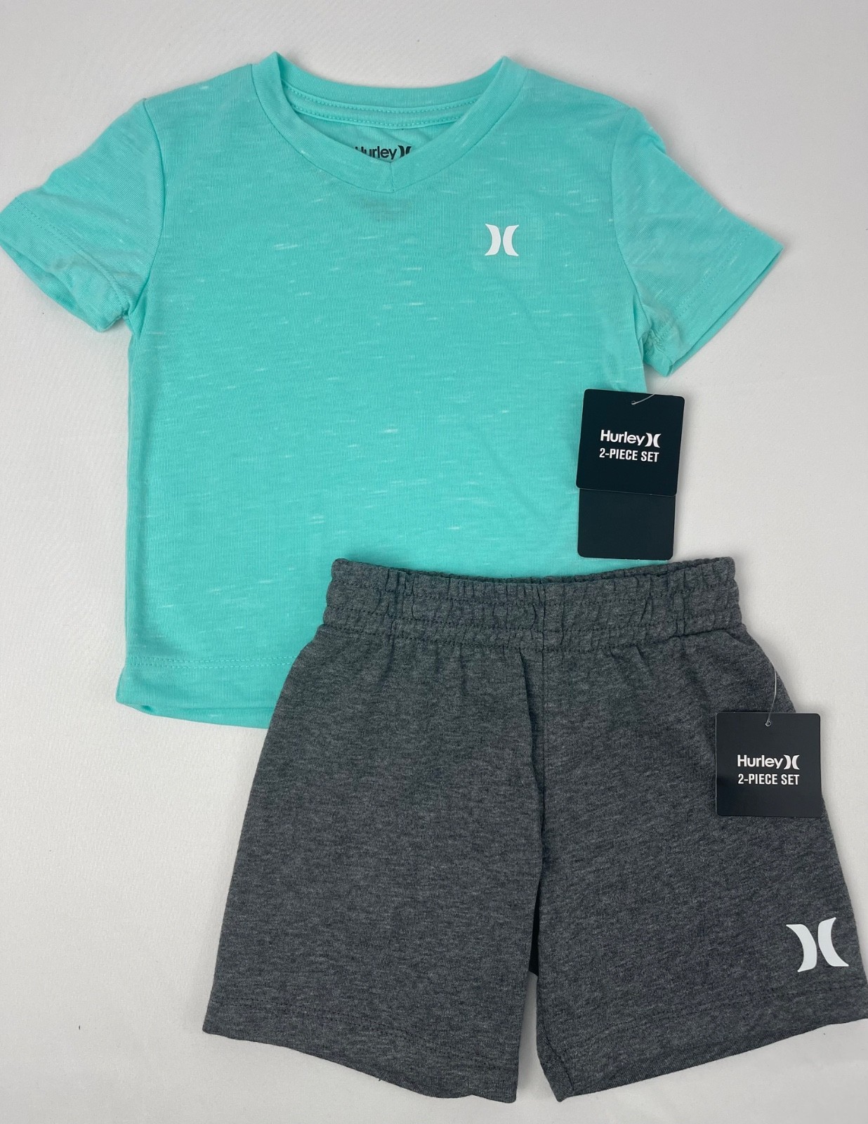 NWT Toddler Boys Hurley 2pc t-shirt shorts set 2T 3T 4T blue teal white $26