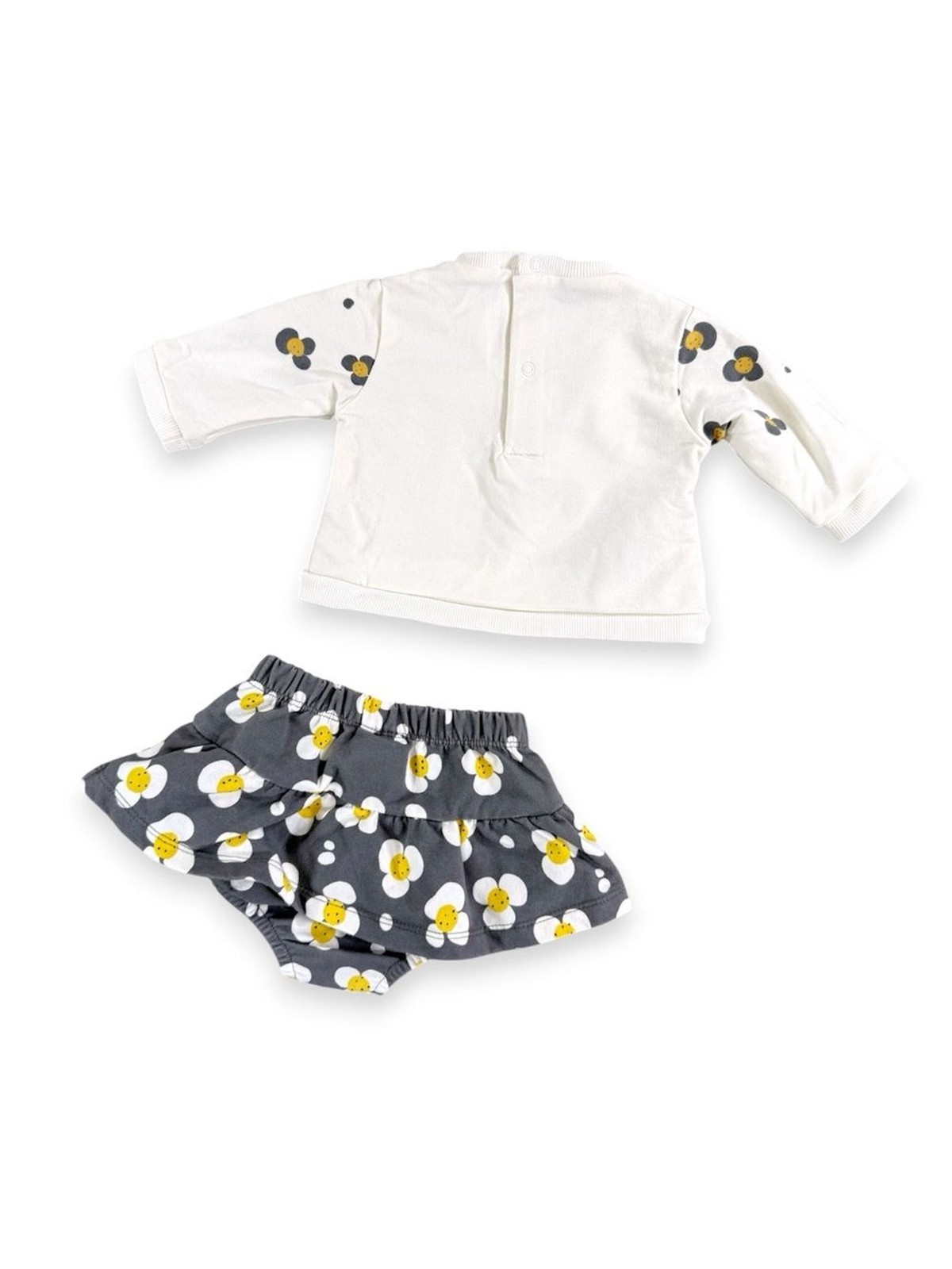 Mayoral Girls Newborn 2 Piece Cute Puppy Dog Set Size 1-2m Gray and Yellow