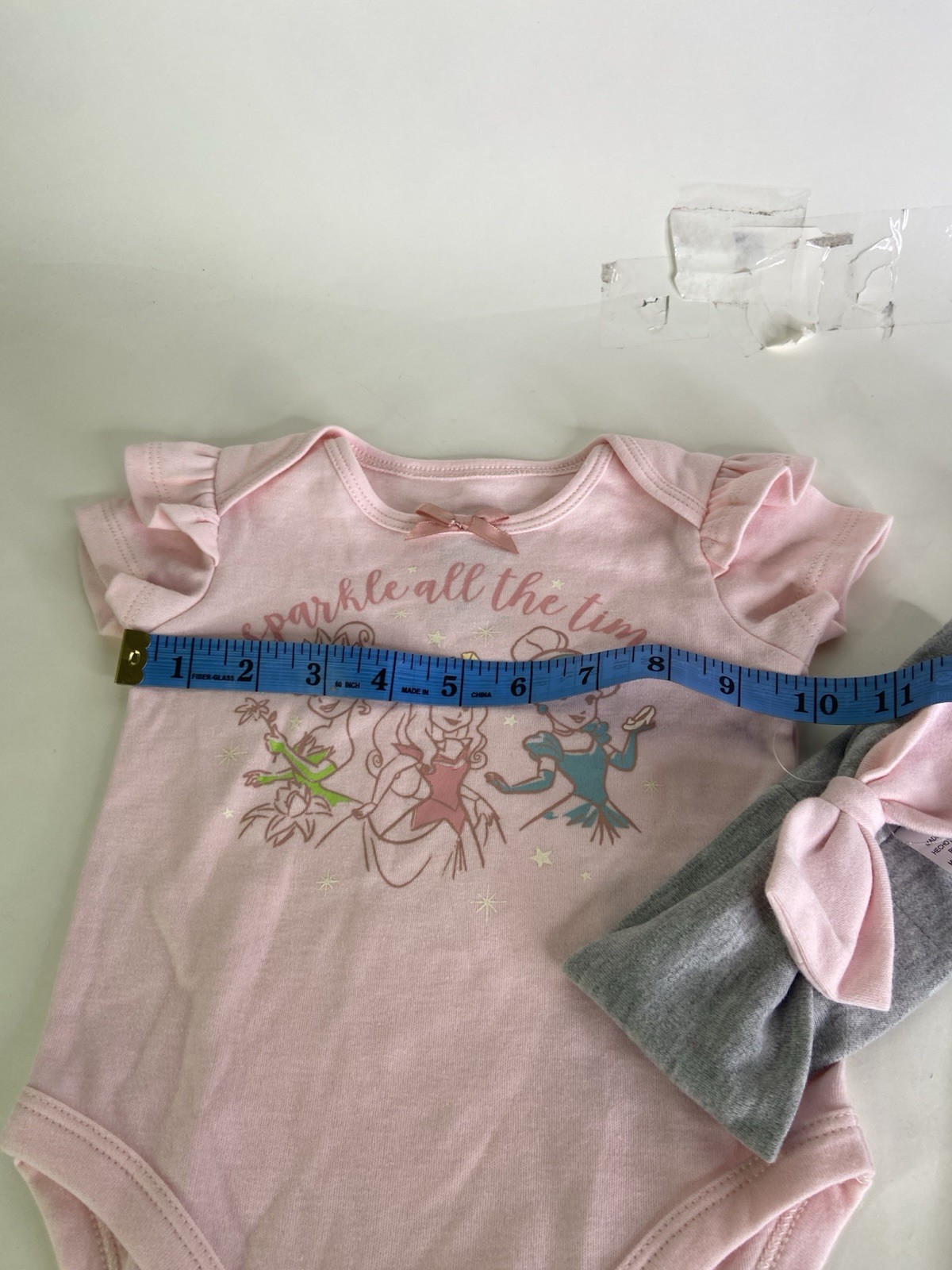 Disney Princess 3 Piece Bodysuit Pants Headband Outfit Set Infant Girls 6 Months