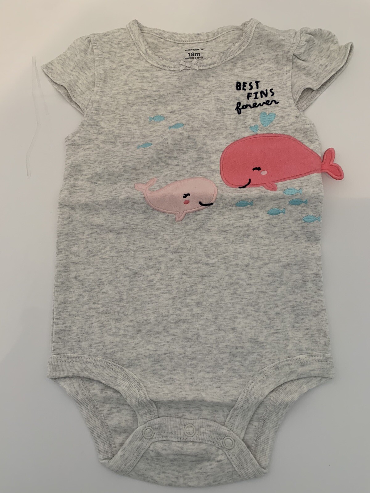18 Months Carters 2 Piece Set Girls One Piece & Leggings Pink Whale “Best Fins”