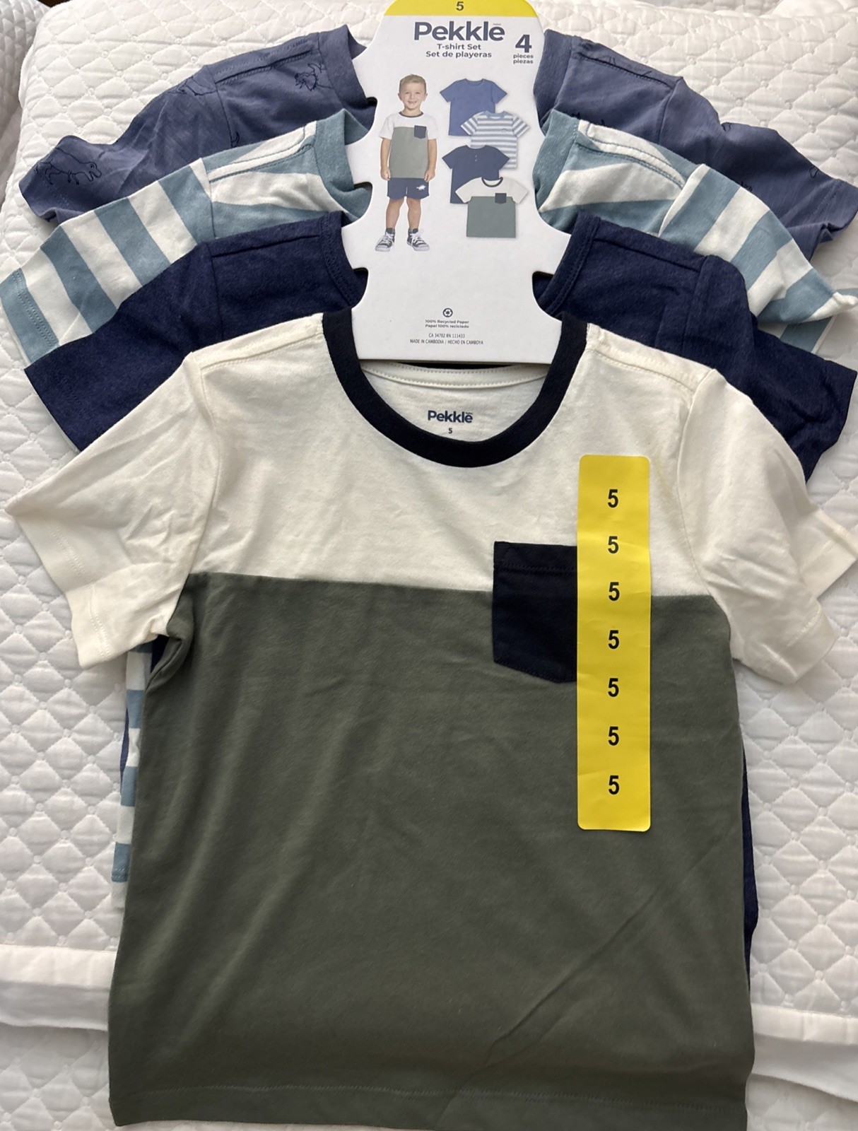 Pekkle T-Shirt Set 4 Piece Set Assorted Colors Solid & Stripped New with tags