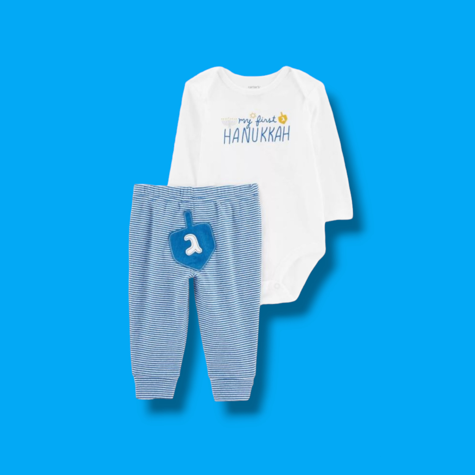 Carter’s Baby Boys My First Hanukkah Bodysuit Pant Set 9m,12m,18m,24m Blue,White