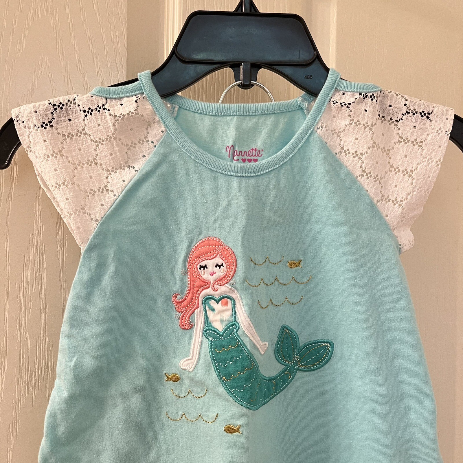 Nannette Applique Mermaid Top and Heart Shorts 2-PC Set Girls Size 4T