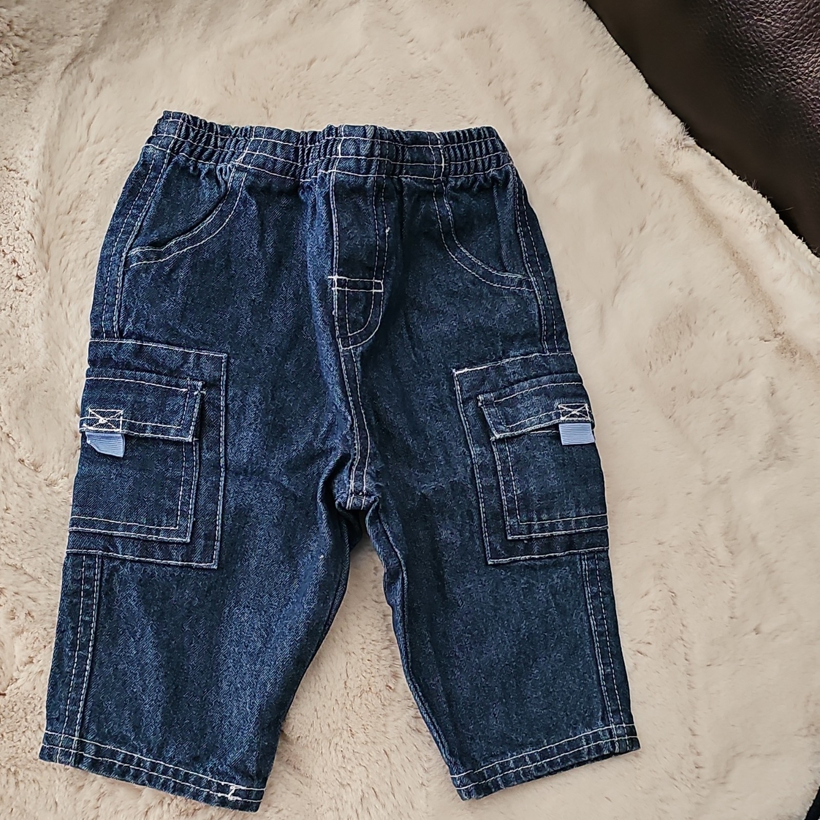 Vintage Baby Denim Jacket & Pants 2-Piece Set Blue/Navy 3-6 Months Cotton Zip