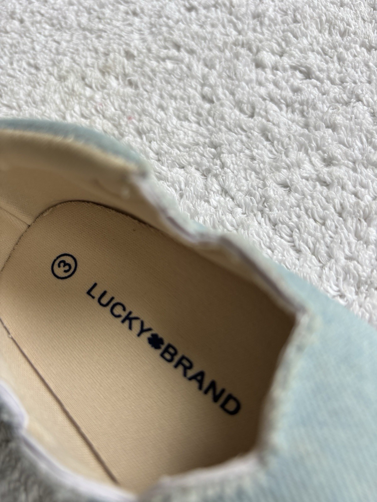 Lucky Brand Baby Girl Size 3 Blue Cloth Baby Janes Easy Close Strip