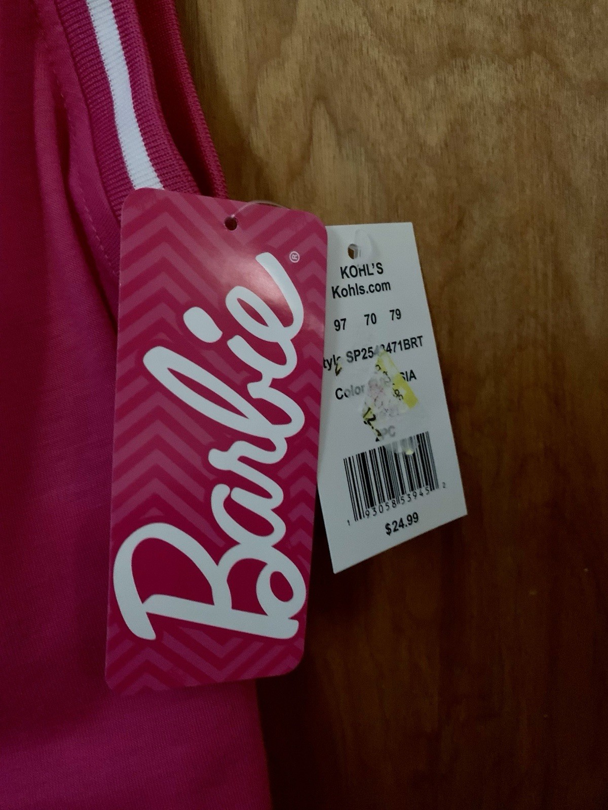 NWT Toddler Girl 2T Mattel Barbie 2 Piece Top & Shorts Fuchsia Varsity Cheer Set