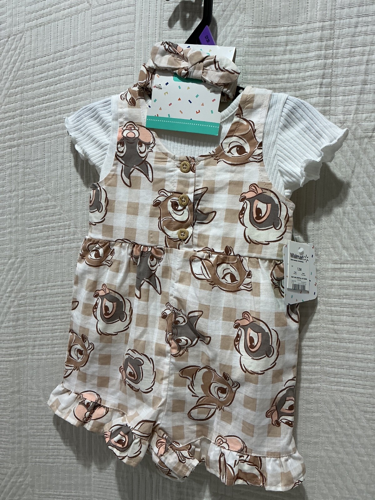 Disney baby girls bambi 3 piece short outfit ast sizes new