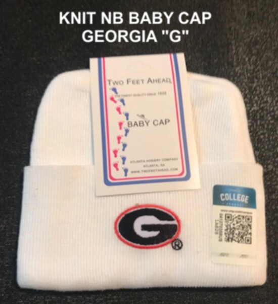 NCAA Georgia Bulldogs White Knit NB Cap and White NB Booties Set