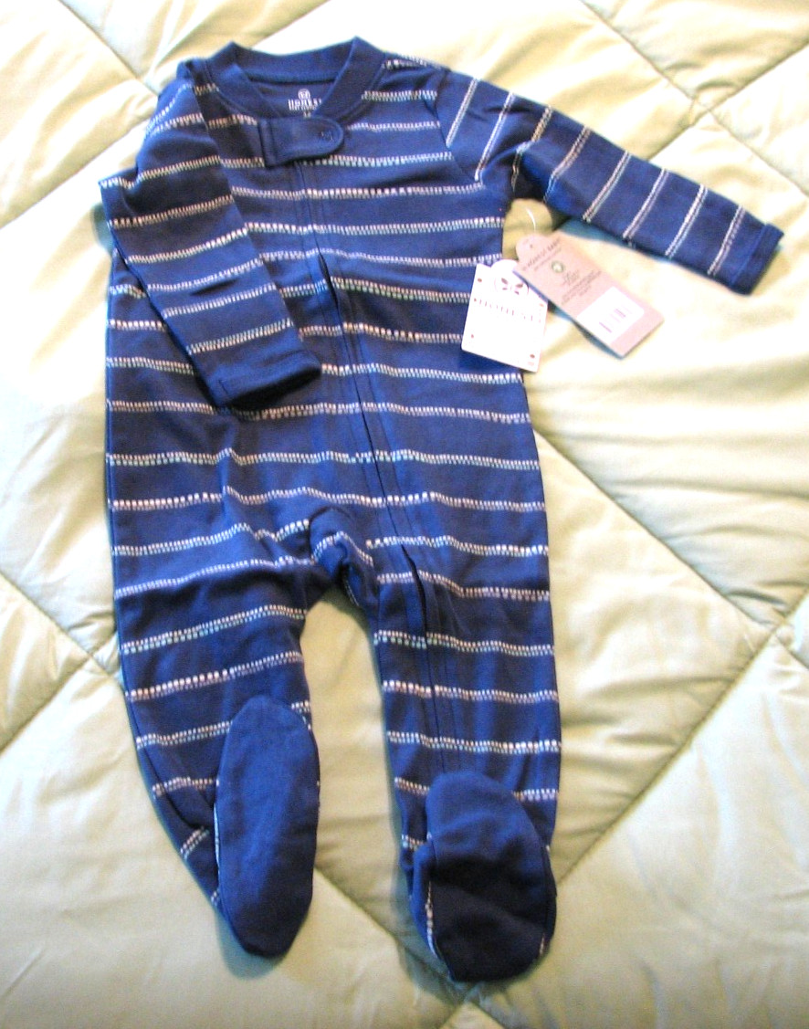 Honest Baby Footed Sleeper 100% Organic Cotton Size 3-6 Months Dot Pattern NWT