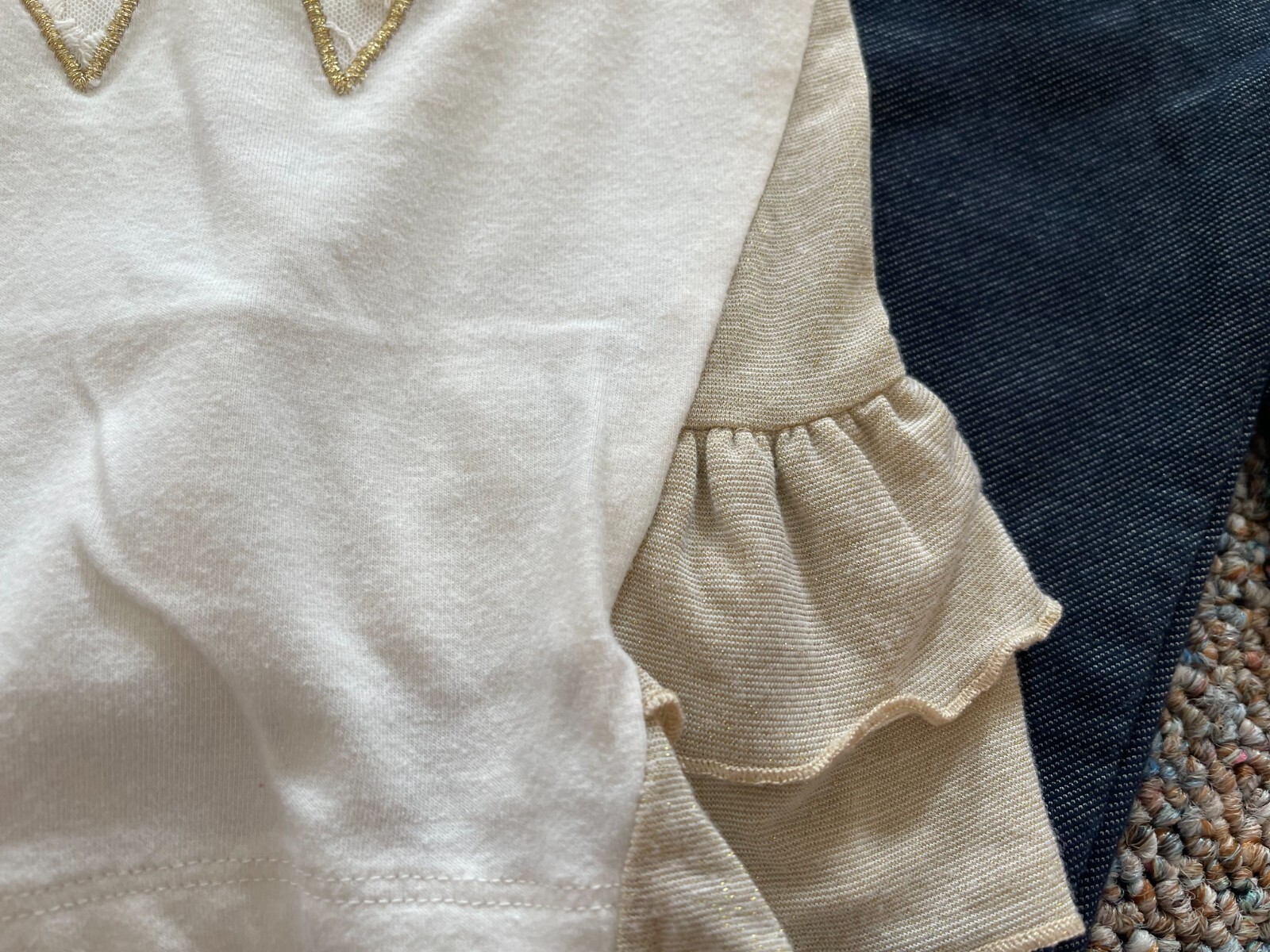 Heirlooms Girls Gold Bow Outfit 6-9M