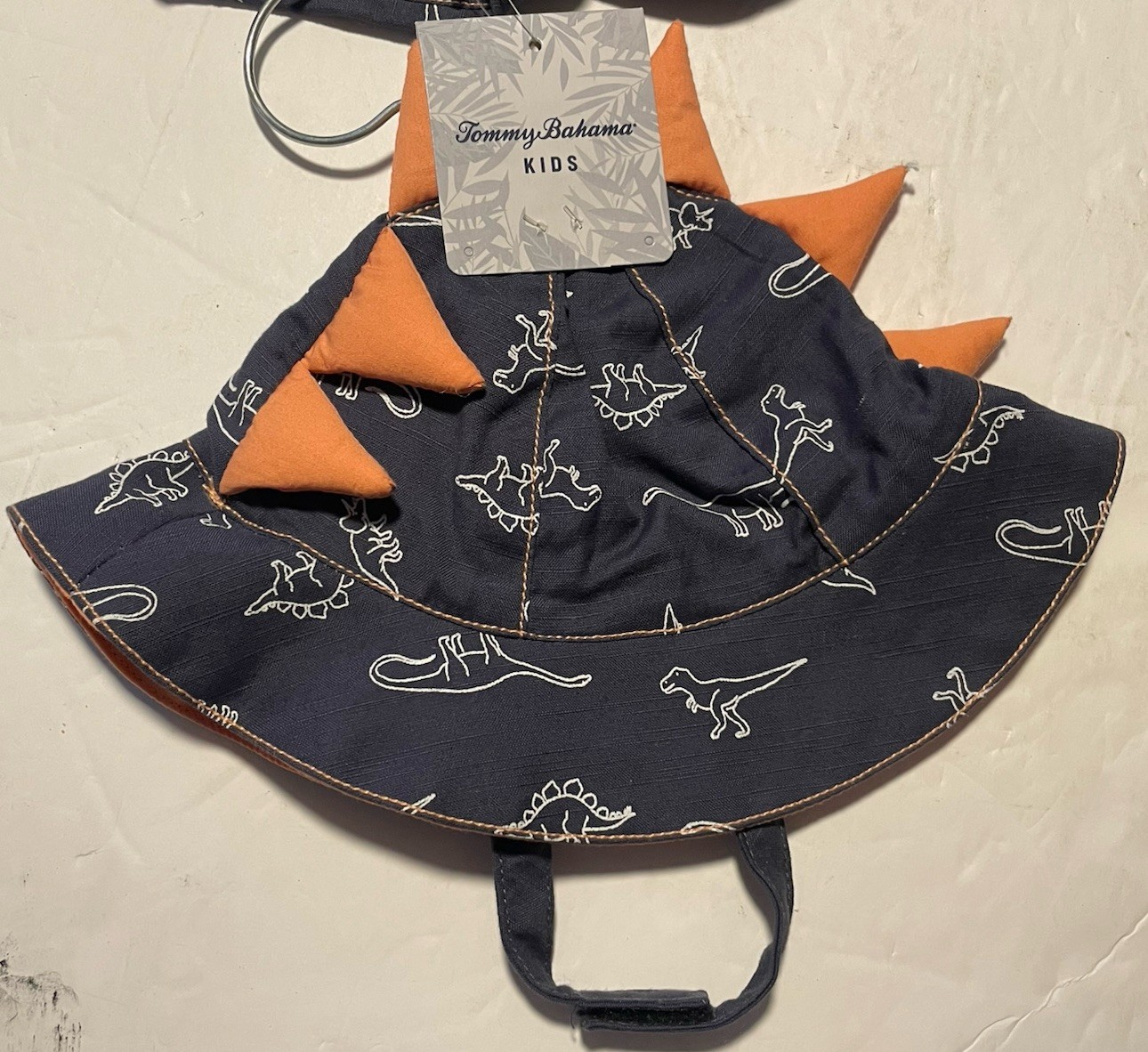 Tommy Bahama Baby Boys Romper Hat Set 3-6 Months Dinosaur Print Blue 2PC Outfit