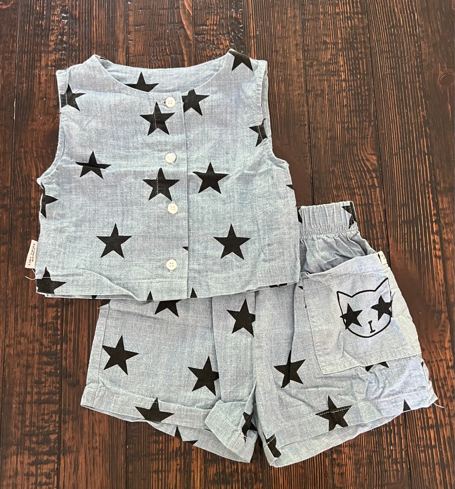 Tiny Tribe Toddler Girls Denim Star Outfit size 4T