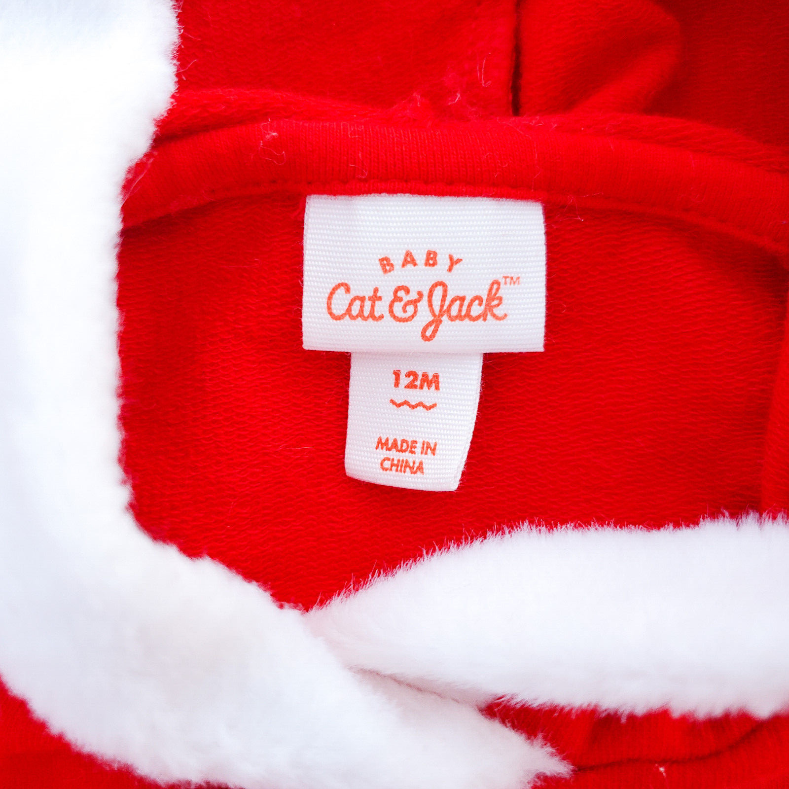 Cat & Jack Baby Girl 12M Christmas Red Stripes Tutu Outfit Santa Elf Hat Hood