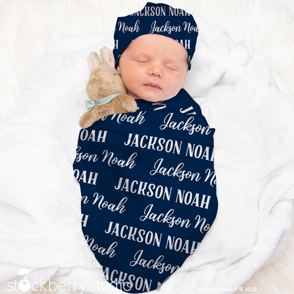 Baby Girl Name Swaddle Personalized Baby Shower Gift Hat Headband Newborn