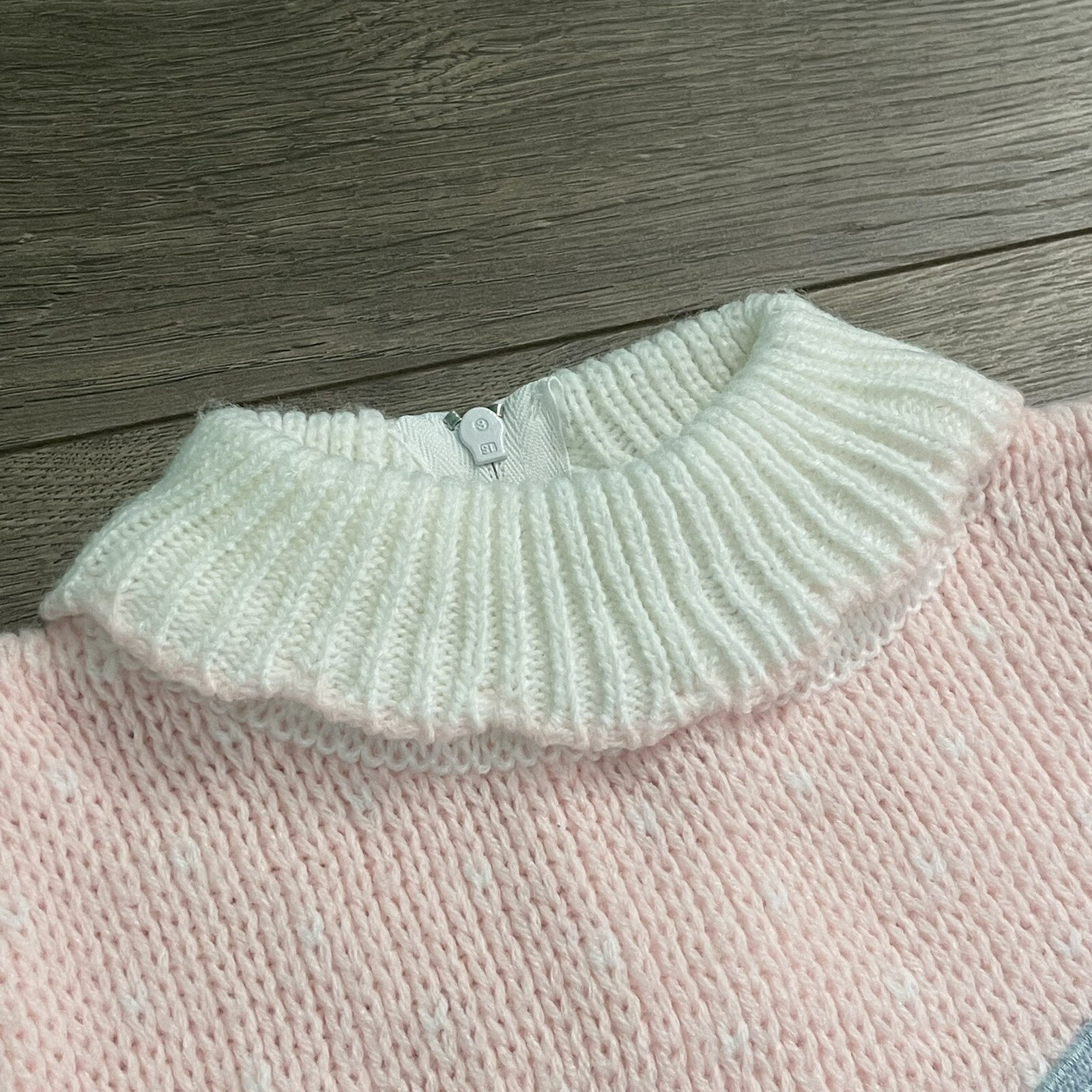 Vintage Baby Togs Pink Snowman 18m Acrylic Sweater Outfit READ