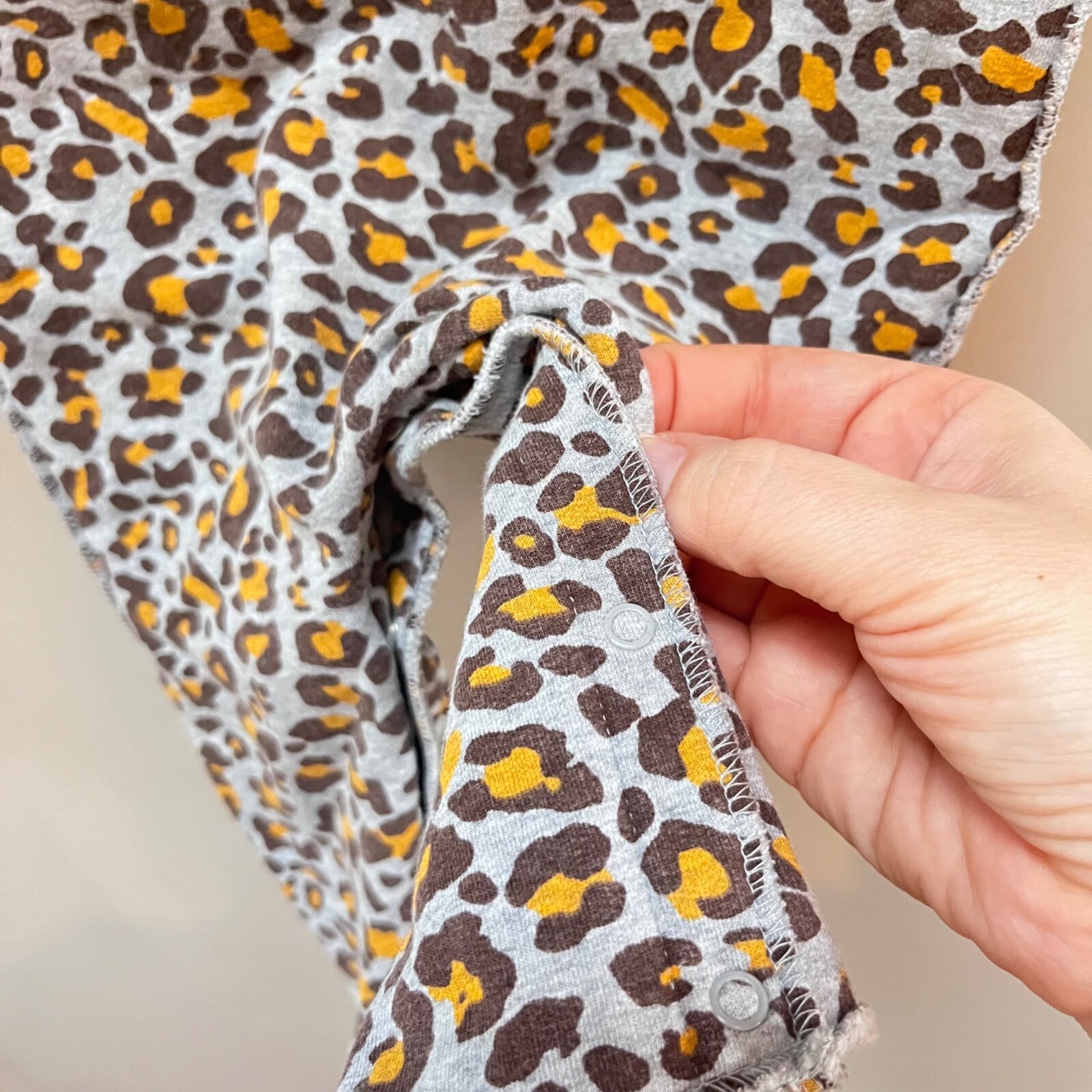 Leopard Print Baby Romper 6-9M Organic Cotton & Spandex Blend By Monica + Andy