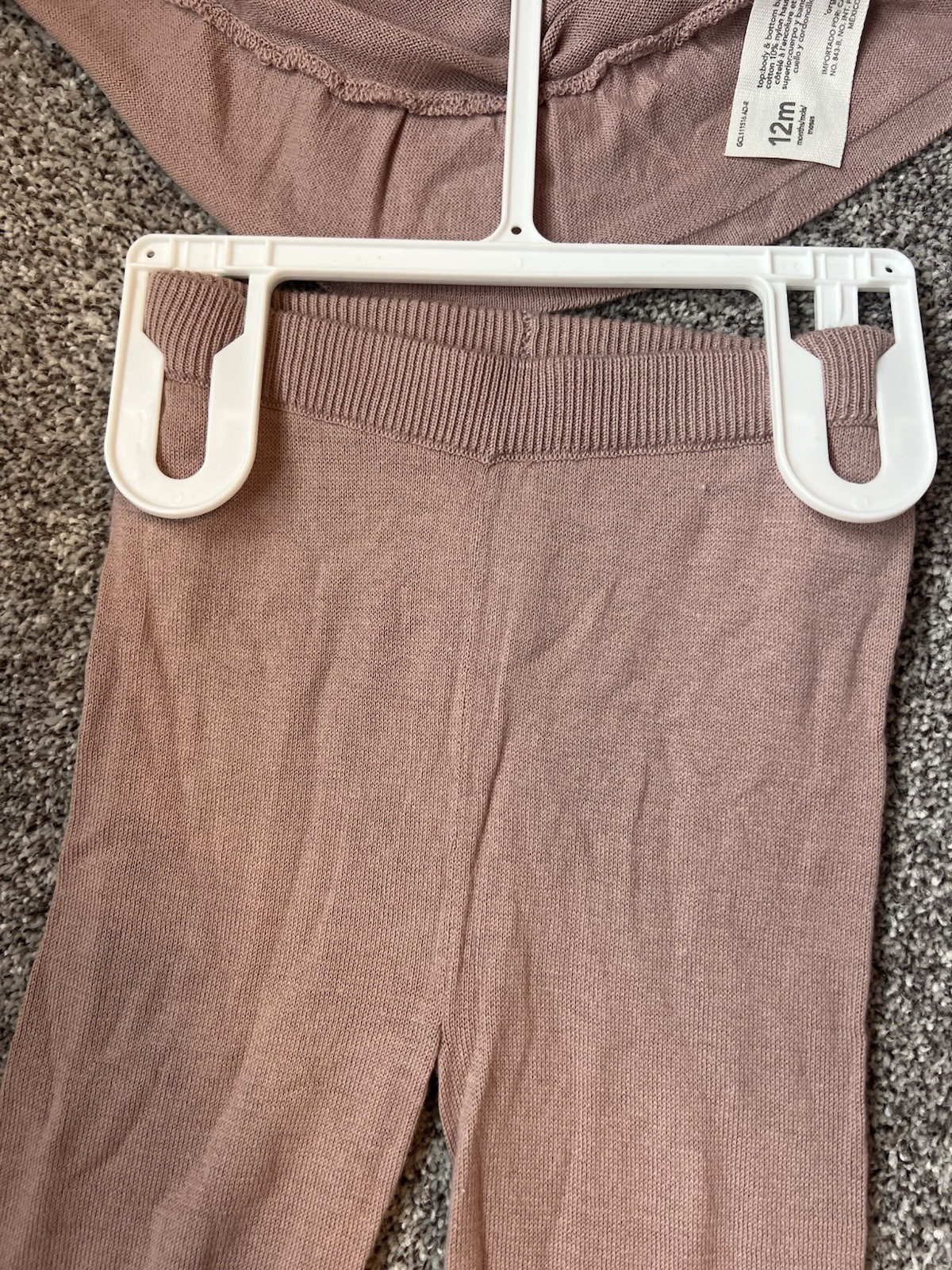 Little Planet by Carter’s Girls 12M 2PC Pink Cotton Knit Top & Pants Set