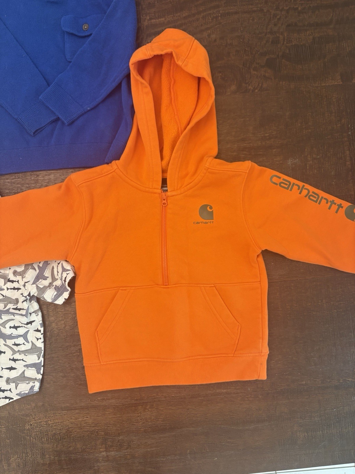 Boys 24 Month Clothing Lot 5 Pieces Carhartt Wrangler Shirts Hoodie Bundle