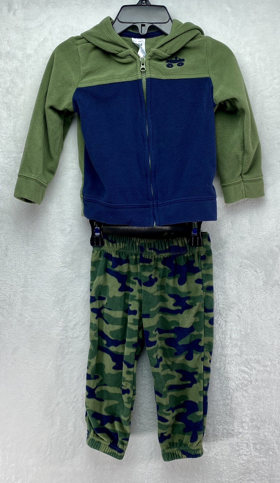 Carters Baby 18 mos Camo Full Zip Hoodie Sweatshirt Fleece Jacket & Pant NWOT